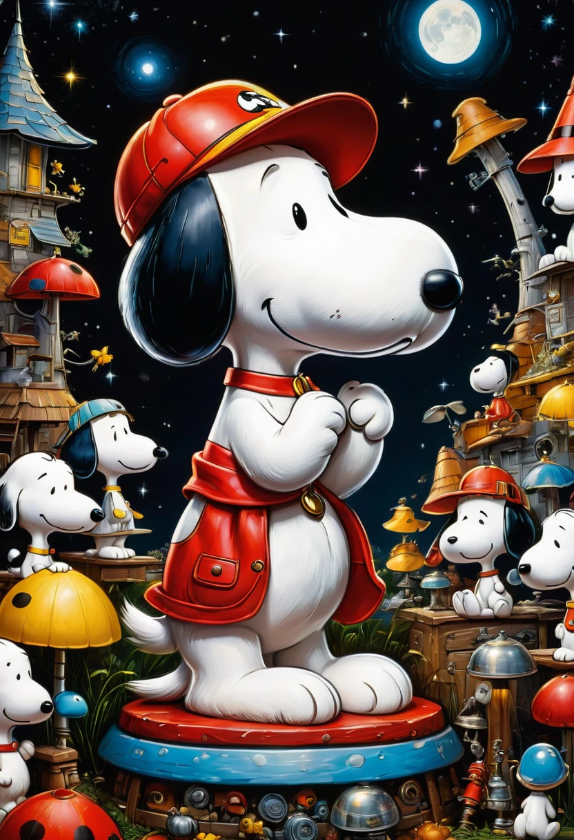cute Snoopy, by Charles M. Schulz, best quality, masterpiece, very aesthetic, perfect composition, intricate details, ultra-detailed