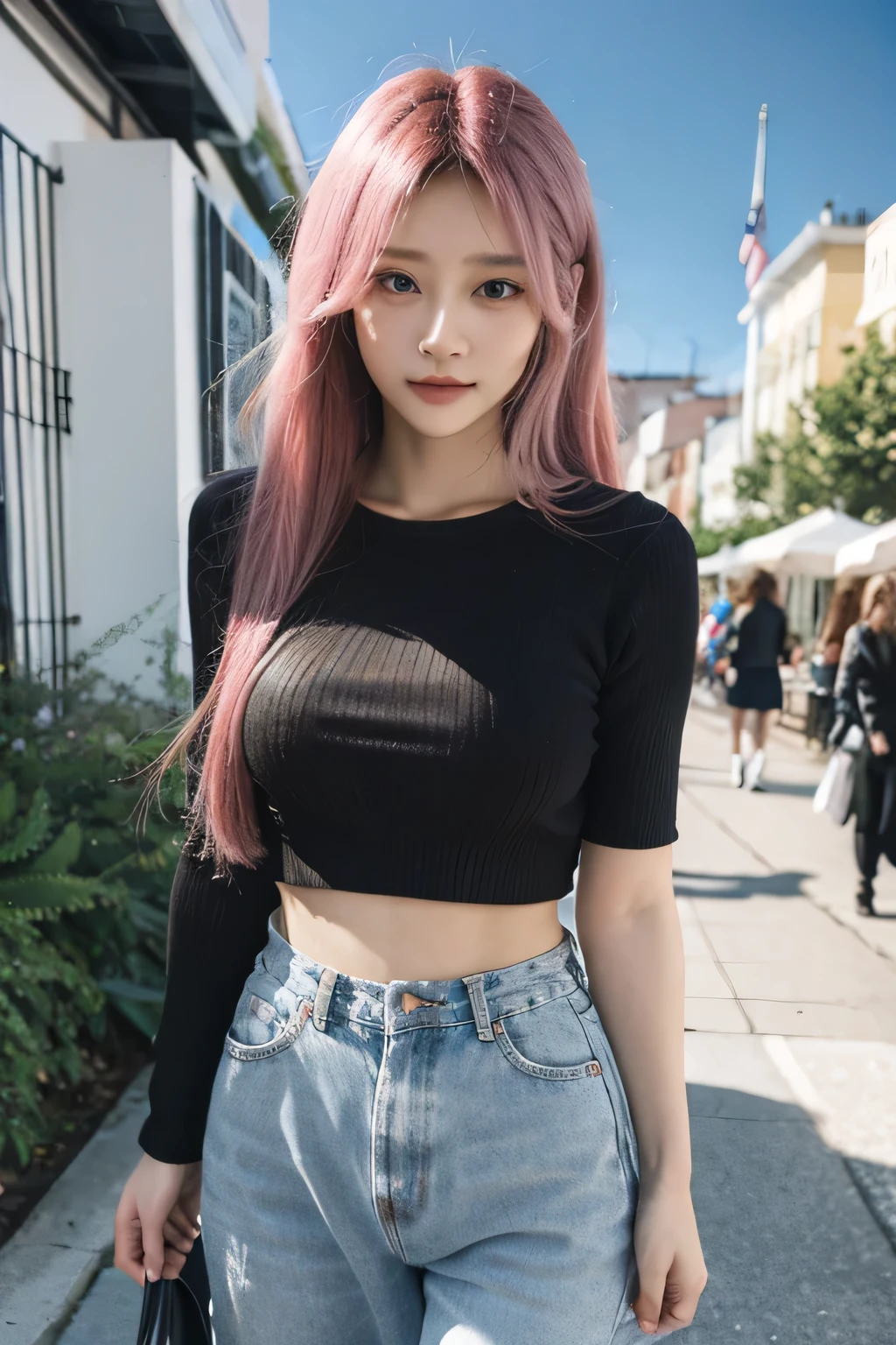 pink long hair