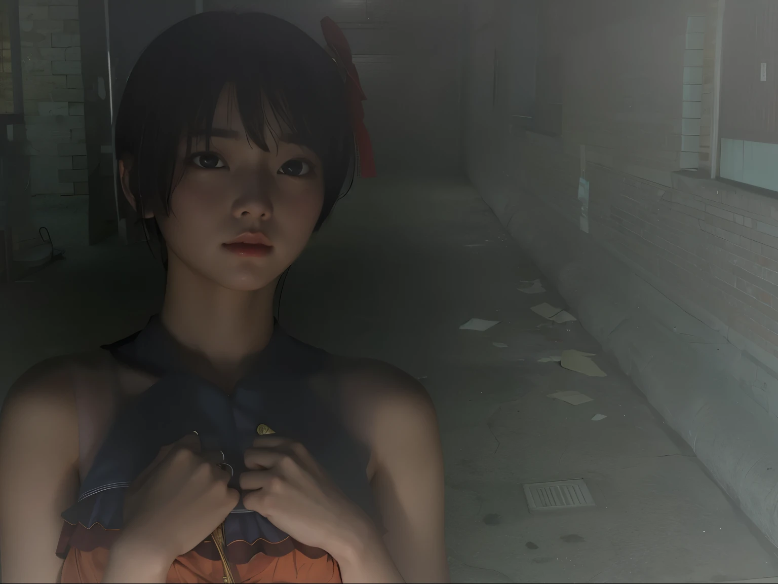 (Detailed CG、Unity、8k wallpaper)、(Very delicate and beautiful)、(masterpiece)、(highest quality:1.2)、(超A high resolution:1.3)、(Beautiful realistic Asian),Beautiful lighting、Perfect Lightning、Realistic Shadows、Fine skin、Very detailed、Detailed face and eyes、Realistic eyes、Sharp pupils、Huge , In the classroom、School、sunset、Beautiful Face、Blurred Background、(Japanese women)、Glowing Skin、Side Up、Beautiful black hair、Blunt bangs、Japan High School Sailor Uniform、Pleated mini skirt、Crying face ((Tabletop, highest quality)), (Glowing Skin), Cinema Lighting, Physically Based Rendering, Awards, Very detailedな肌, Very detailedな顔, Beautiful eyes in every detail, Carl Zeiss 85mm F/1.4, (Cowgirl:1.3), (cumin , Chest and thighs), she&#39;Very cute 16 years old , (Brown Hair, Straight Long Hair, Open your eyes, Round face), Big cleavage, (Pure white dress, I pulled up my pleated skirt myself:1.3), Watching from afar, (Spread your legs, Focus on the thighs),art、Frowning、Frowning、