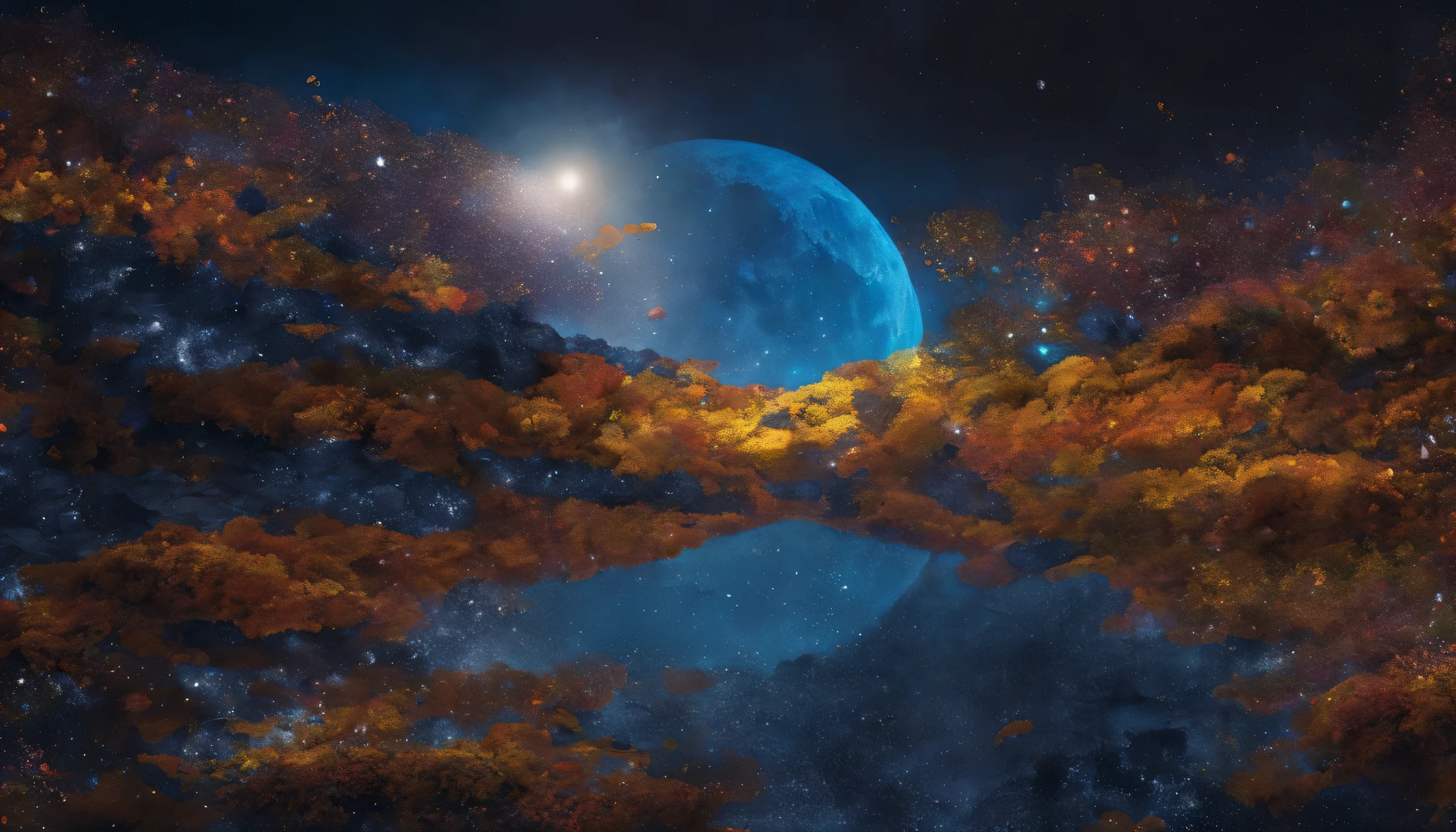 Blue Moon,Close-up overlook,Geological exploration camera to take pictures