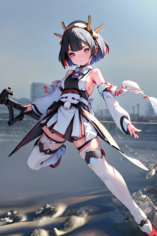 (highest quality)), ((masterpiece)), (Very detailed: 1.3), 3D, {(Young girl)}, Wearing a white frilly Gothic ****ta outfit, (She is fused with a Gundam mecha from the future...), With headgear, With V-fin , Armored Shoulders,Armed, Armor at the feet, Multi-layer texture perfect ratio, Octane Rendering, Duotone Lighting, Low ISO, wide aperture, White balance, Three-part method, Ultra HD 16k, High resolution (High Dynamic Range), Ray Tracing, NVIDIA, Super Resolution, Scattered beneath the surface of the water, PBR Texturing, Post-processing, Anisotropic Filtering, Written boundary depth, Maximum clarity and sharpness, Highly efficient subpixels, Subpixel Convolution, Particles of light, Scattered Light, Tyndall effect, whole body:1.5, Combat pose, cute, (cute:1.2), (Bobcut:1.3),Braiding, Black Hair, Thick eyebrows, Pale-colored iris, big, Bright black eyes, Long eyelashes, small, Bright colors, Natural lips, (The average face of a Japanese idol), (日本人特有のBaby Face:1.3), (Baby Face), Wide forehead:1.2, Plump Cheeks, small jaw, Visible side boob, (Has a huge weapon:1.5), In the Hangar,View your viewers,Focus on the eyes , (Four perfect fingers, One thumb),