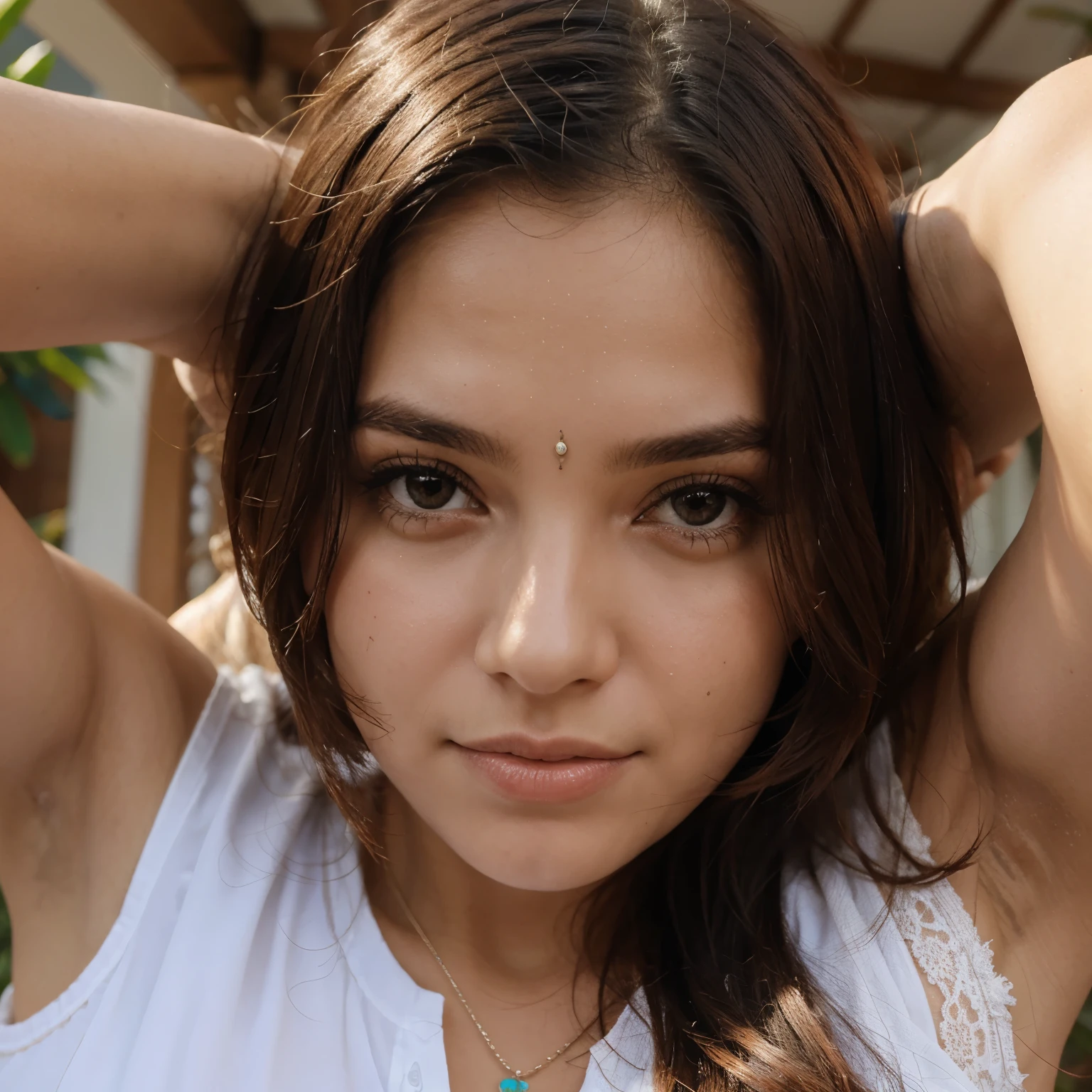 Mulher com uma maquiagem muito chamativa