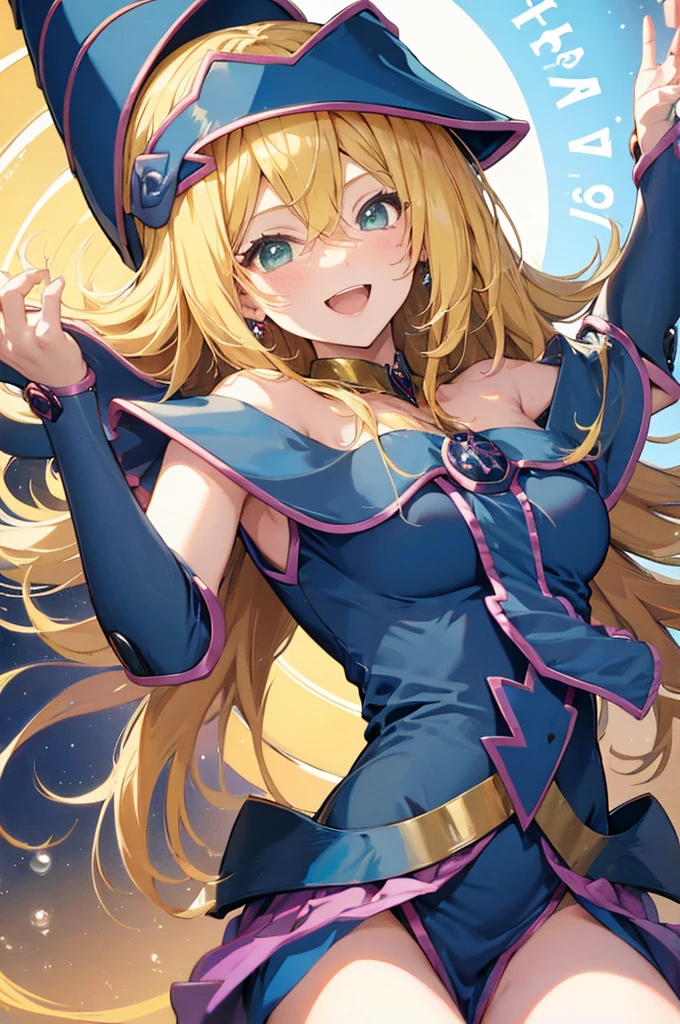 Black Magician Girl, Blue clothes, BlondeBlack Magician Girl, Blue clothes, Blonde, (Cheerful laughter, aerial)