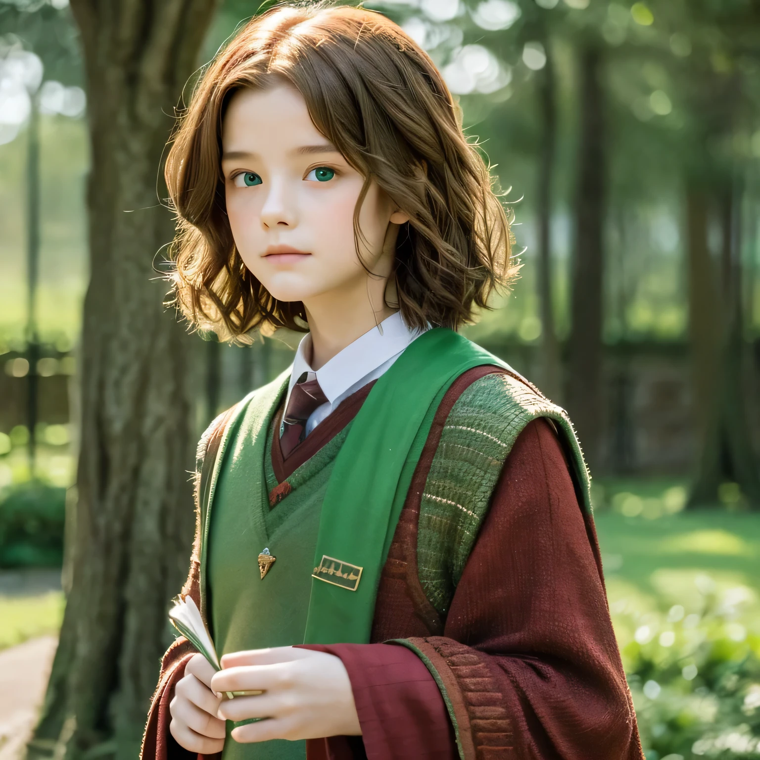 boy Red-brown hair Short Hair Green Eyes Wizard Hogwarts