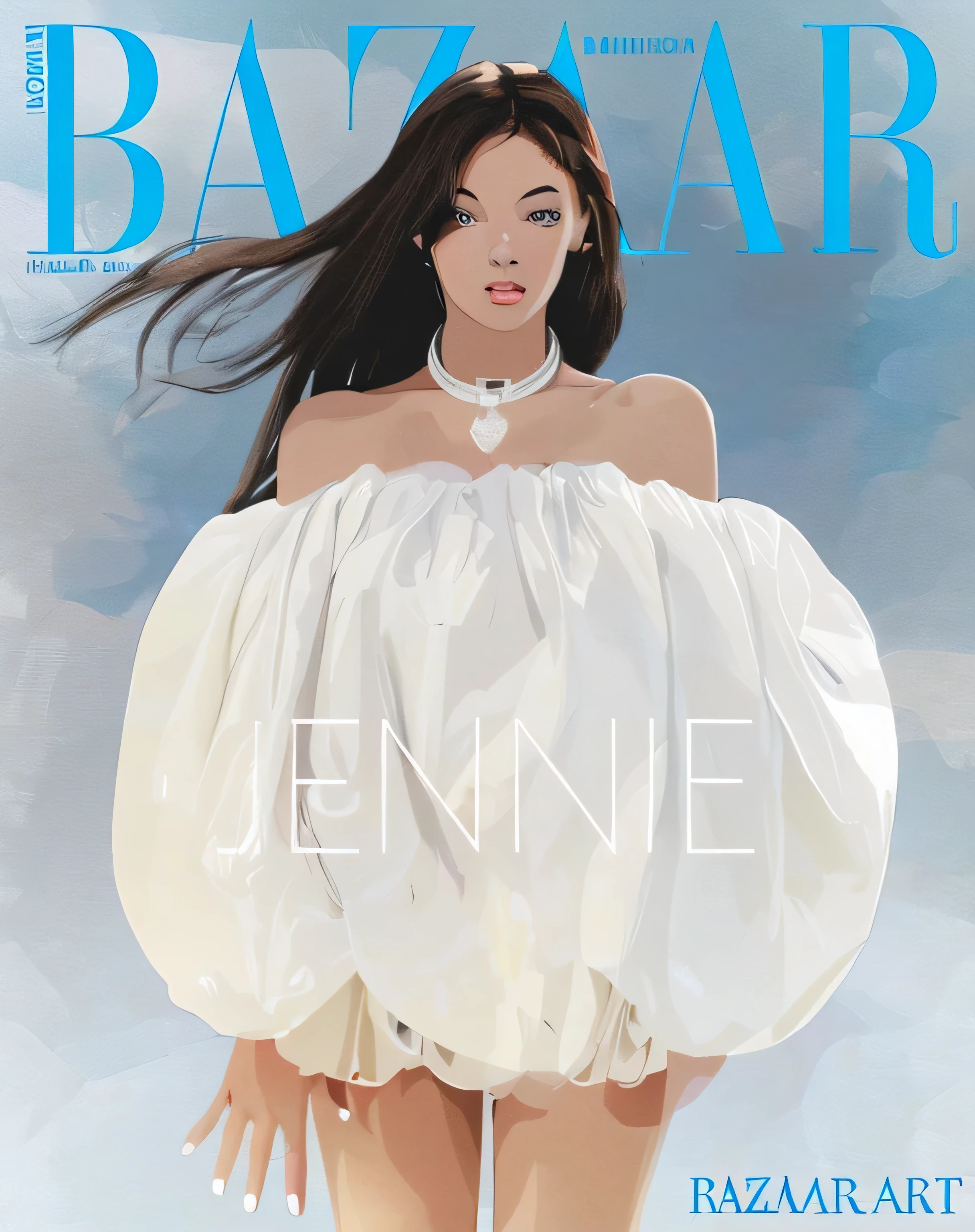 Best Quality, masterpiece, 4k, 8k, fashion magazine cover, vector illustration style, vector art, vector style, vector illustration, clear shape, clear face
