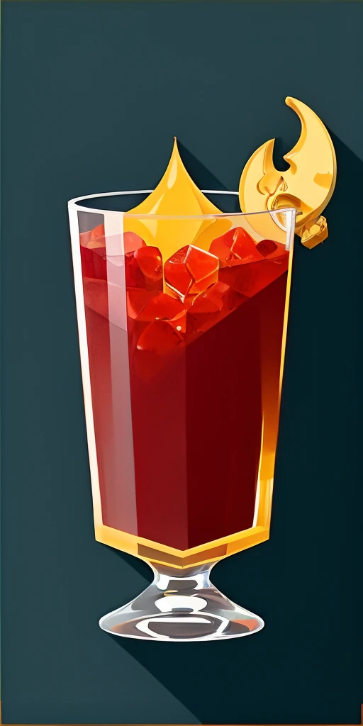 red potion inside a crystal glass with a golden skull inside, poison, red glowing liquid, 4k, realistic, photograph, black background, simple flat background, game icon