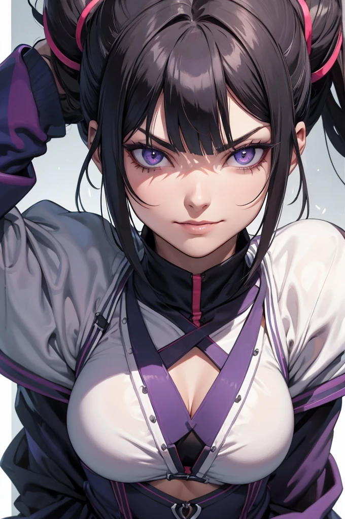 oculos no rosto,juri han,olhar penetrante,evil look,oculos no rosto,melhor qualidade,,juri han,solo, masterpiece, best quality, agrias, grey sweater, black leotard, standing, looking at viewer, short hair,oculos,evil smile, evil look,luvas preta,roupa azul,yandere rosto,low lighting,coxa sarada copo detalhado,olhando para frente juri han,bela