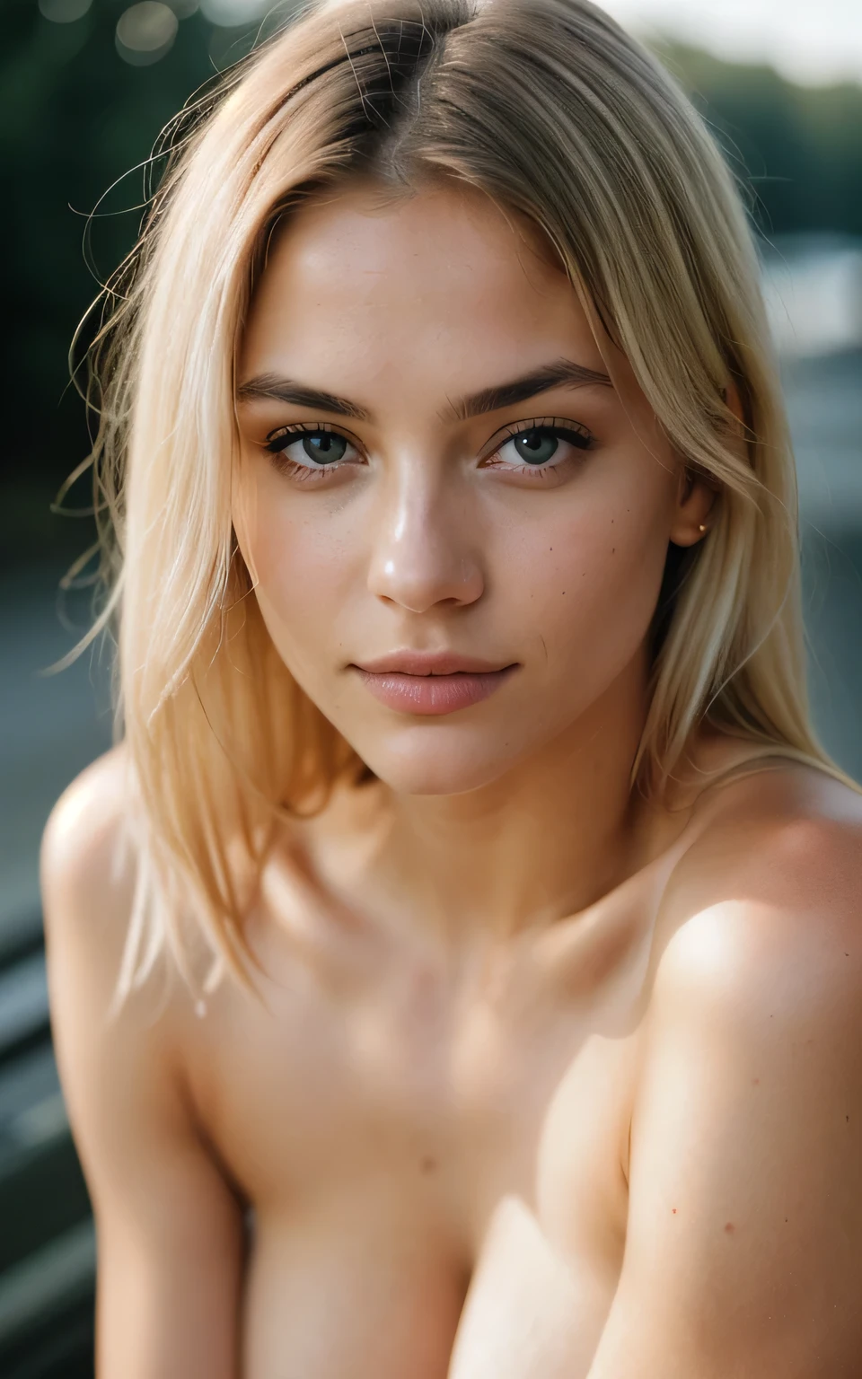 photo of woman, textured skin, light blonde hair, upper body, extremely detailed eyes, beautiful face, detailed natural skin with pores, on all fours, naked, busty,,,,,,, perfect eyes (ectachrome), golden hour, cinematic lighting, (hazy filter, film grain:1.2). 8k, highly detailed, detailed skin texture, natural skin texture, perfect eyes, perfect iris, high detail eyes, detailed iris, detailed cloth texture, perfect eyes, detailed eyes, (high quality, best quality:1.3), Extremely high-resolution, film grain, dslr, Kodak Portra 400 camera f1.6 lens, 35mm, Fujifilm Superia Premium 400, Nikon D850