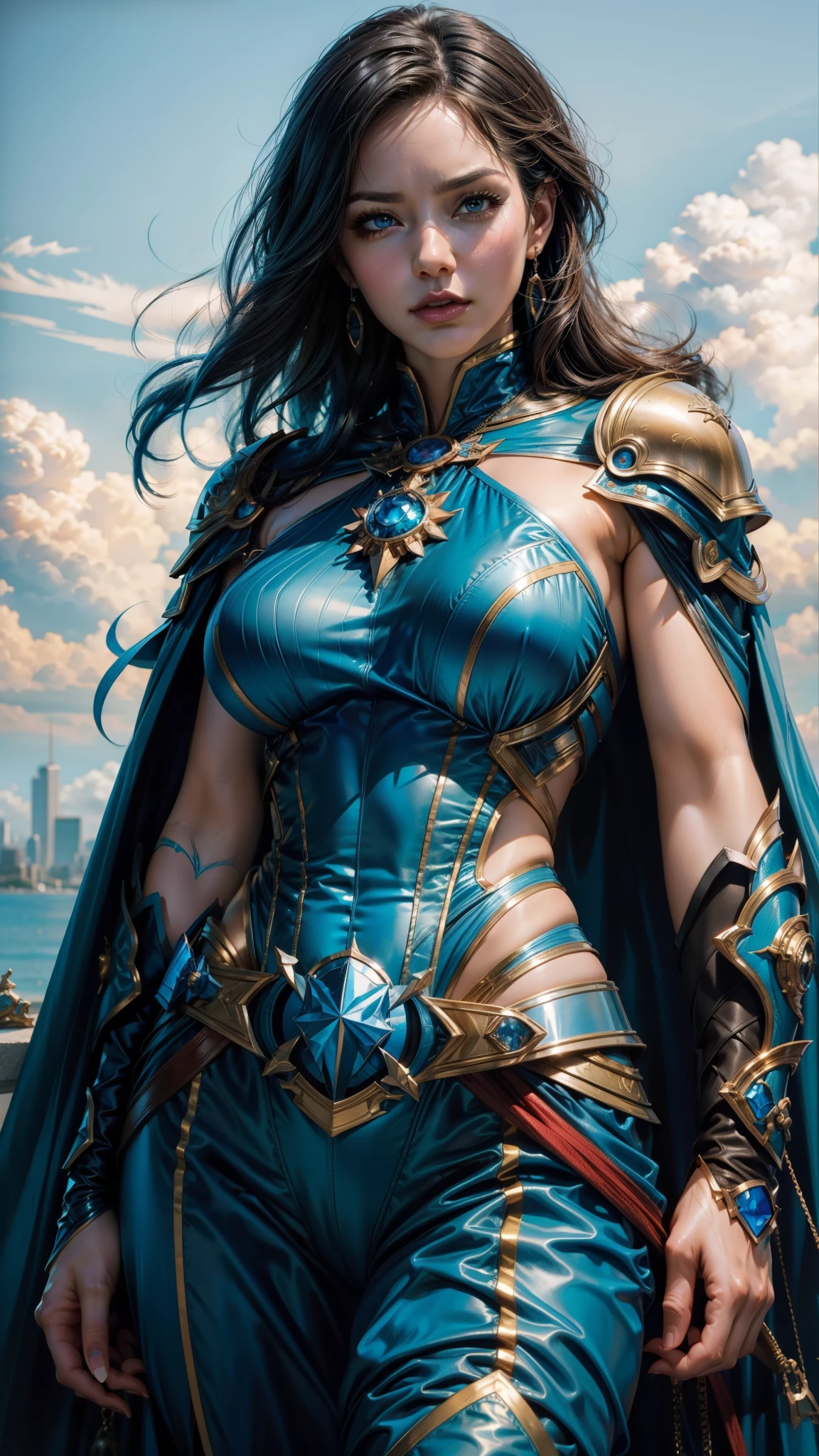 Arte Oficial, Unity 8k papel de parede, ultra detalhado, master part, best quality, (((1 mulher))), (extremamente detalhado), Dynamic angle, dinamic pose, maga, vestido vermelho, cabelo longo, flutuando, masmorra no fundo, (corpo bonito), (rosto bonito)