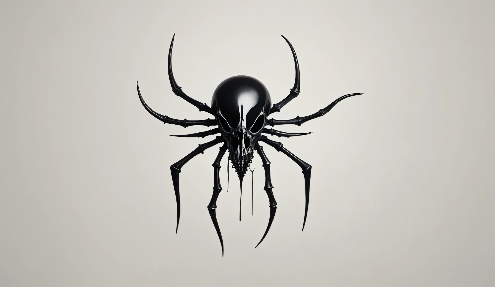 Create a simple and elegant dead star fish's skeleton logo,wendigo,spider, shedding niobium tears. The design should convey a strong sense of sadness and melancholy, using a minimalist approach with clear lines and using only black, nicola samori,ben templsmith,Irina Yermolova
