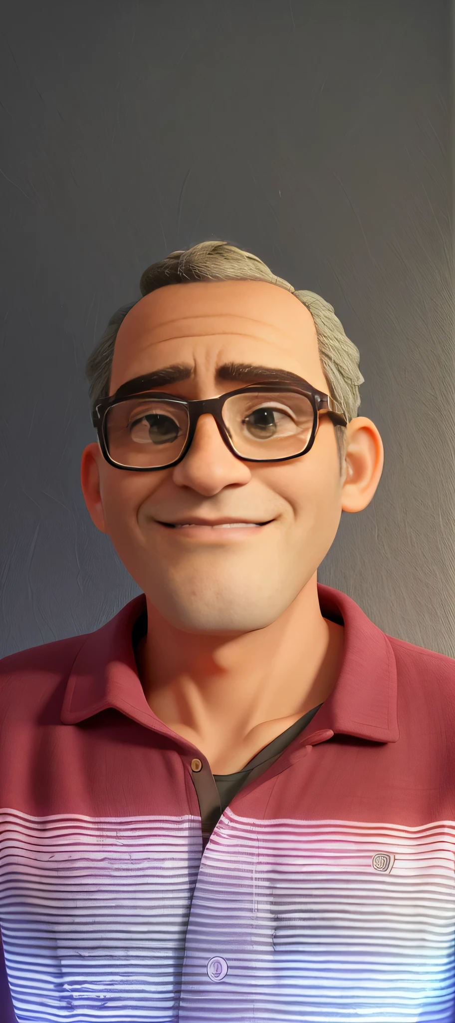 A sage standing in front, illuminated by the light of a lamp, tendo como pano de fundo uma biblioteca, he has facial expressions, uma testa grande, Wear a pair of glasses, e tem os olhos castanhos claros