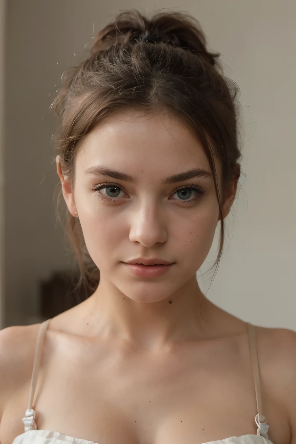 ((best quality)), ((masterpiece)), (detailed), perfect face,caucasic girl,20 years,natural green eyes,sexy lips