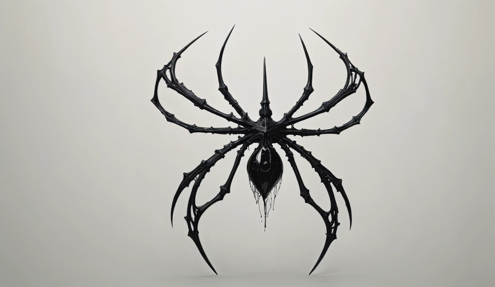 Create a simple and elegant dead star fish's skeleton logo,wendigo,spider, shedding niobium tears. The design should convey a strong sense of sadness and melancholy, using a minimalist approach with clear lines and using only black, nicola samori,ben templsmith,Irina Yermolova