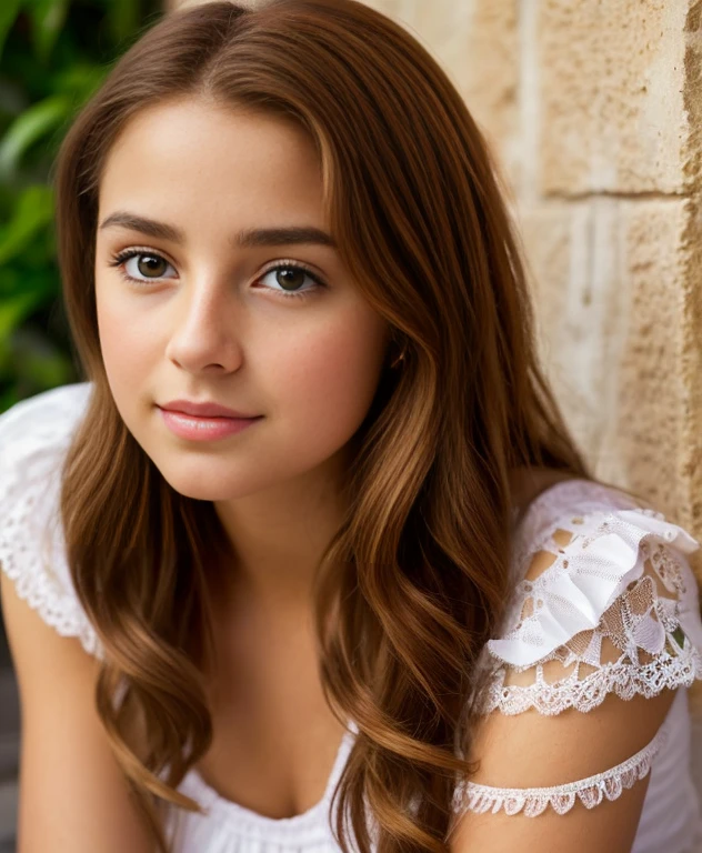 (cinematic photo:1.3) de (realista:1.3),(Acogedor:1.3) Beautiful 12 year old princess, (intricate auburn hair), texturas de piel muy detalladas, textura de piel realista, Looking intimately directly into the camera, (mirando al espectador), labios haciendo pucheros, pastel, Brillantina, dramatic, dreamer, Pastel flower garden, elegant, caprichoso, Delicado, muy detallado, Intrincado, Foto digital UHD, fantasy theme, mini lace crop top def the shoulder, hermosa joven, Cuerpo perfecto, toma de cuerpo completo muy detallada, dreamer, pastel, Acuarela, caprichoso, Delicado, muy detallado texture, textura realista, pintura digital,Very detailed photography,(Arte deco:1.hotorealism:1.3),(classical realism:1.3),(Fujifilm Superia:1.3),naturalismo, luz de la hora dorada