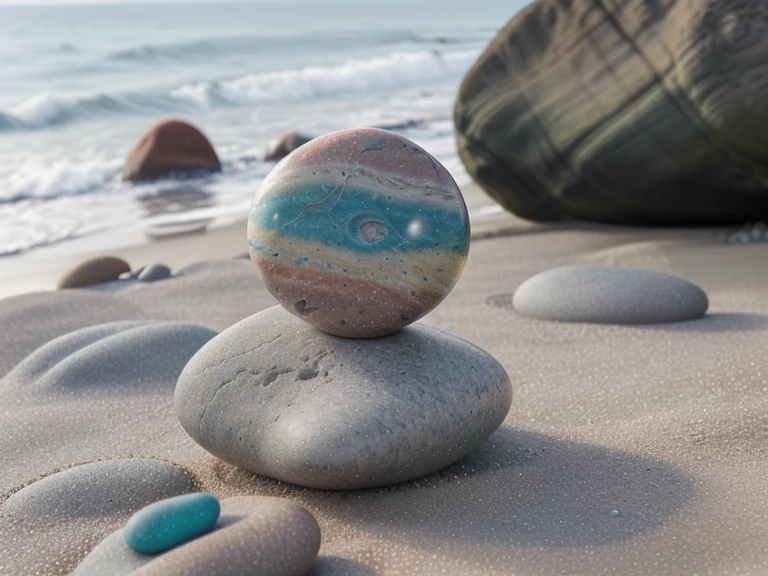 colored balancing stone,4K ,colorful stones background, colored beach stones background, small stones wallpaper, colorful pebble background  with high quality photo