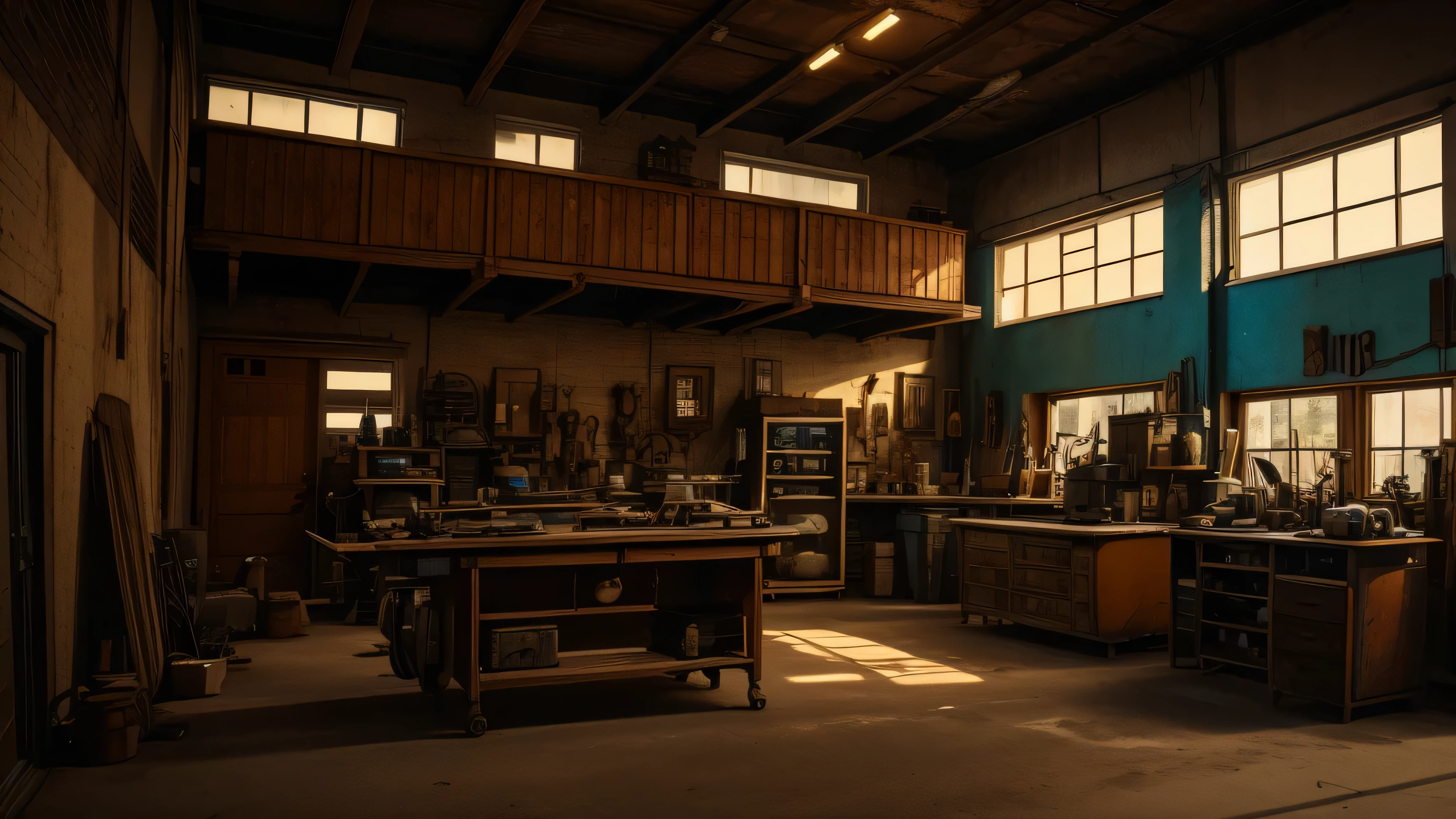 vintage mechanical workshop, dramatic vintage colors