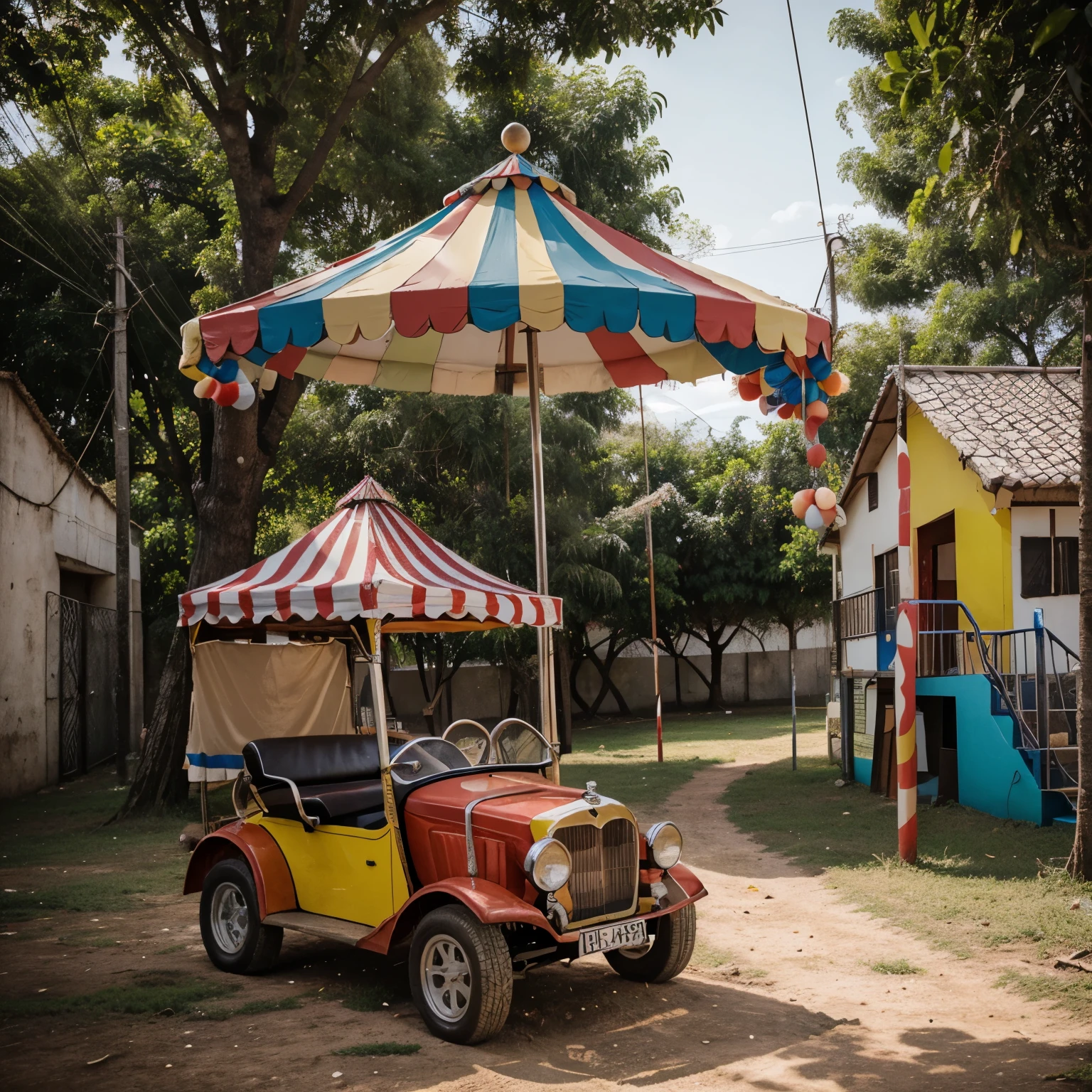 Melhor qualidade, circus scenery, lugar escuro, desenhos nas paredes, brinquedos, strange sensation