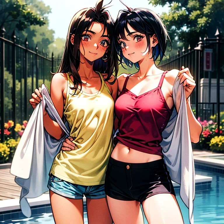 Cool girl、Boyish Girl、Sporty、tits、Wet and transparent、Wet, see-through clothes、white camisole what is wet ,her underwear is visible、Navel Reveal Style、I have a towel、Wet、oil、slimy、Very short hair、black hair color、Shorts、
、high school girl、Gal、brown skin、garden、Pool、tall、Slender beauty、Curved waist、well tanned、Beautiful clavicle、Very slim body、Middle Eastern Girl、Earrings、High contrast、Narrow dynamic range