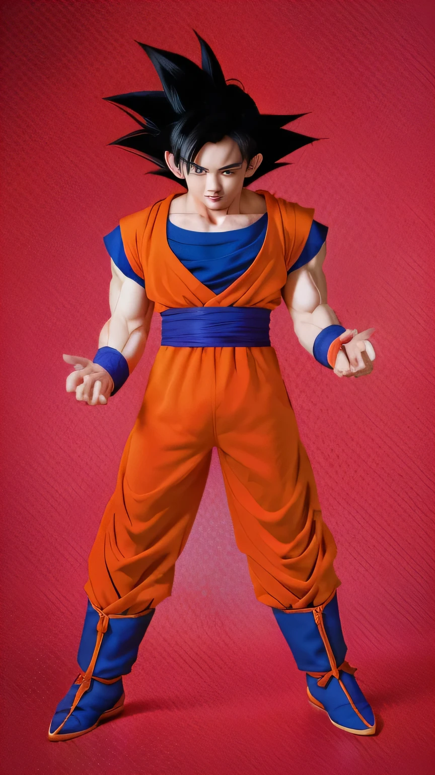 a cartoon image of a young gohan with a red background, goku from dragon ball z, goku from dragon ball, goku from dragonball z, son goku, character dragonball, human goku, goku, portrait of goku, highly detailed portrait of goku, photorealistic human goku, goku portrait, super sayian goku, super saiyan goku