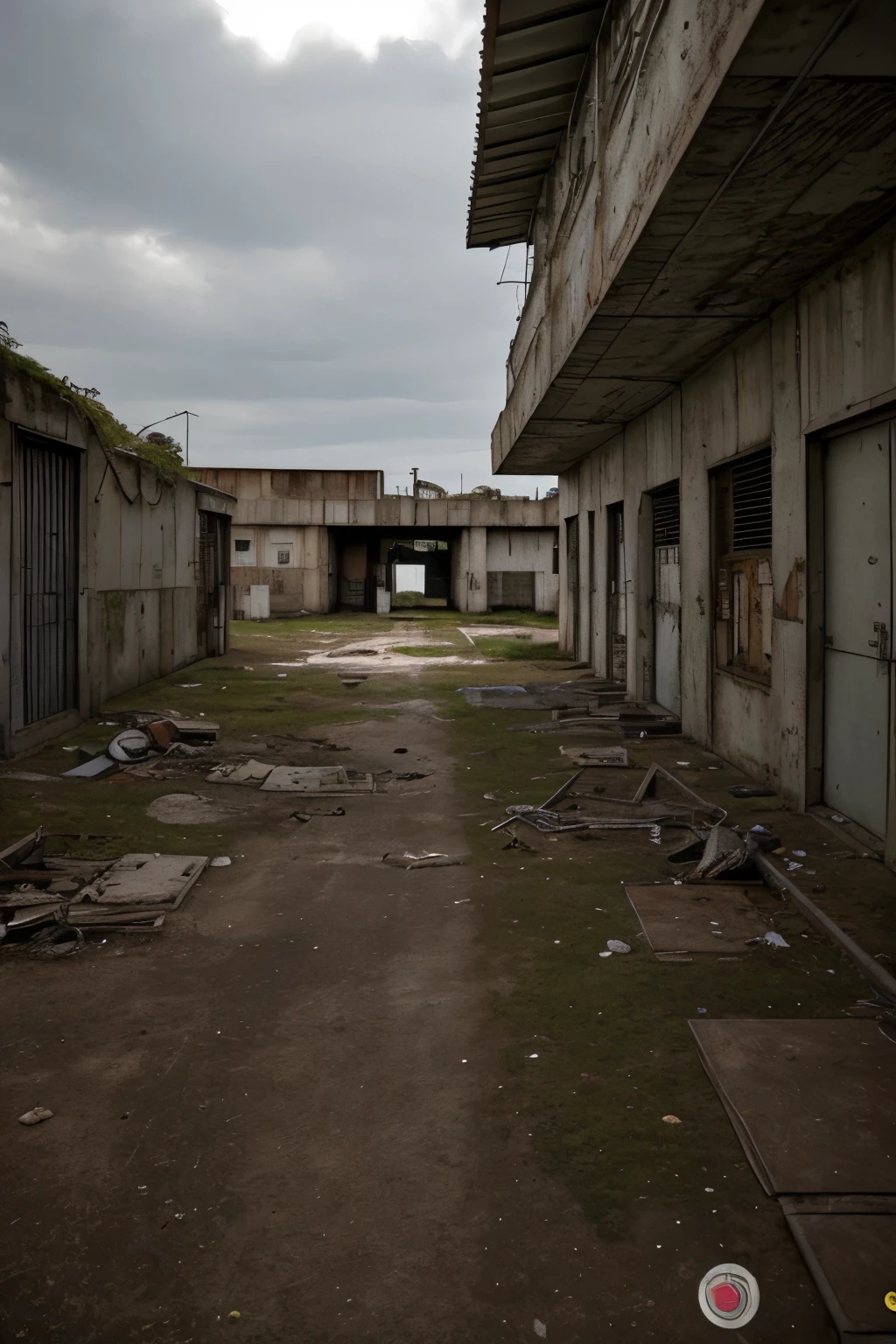 Fundo de uma base militar abandonada