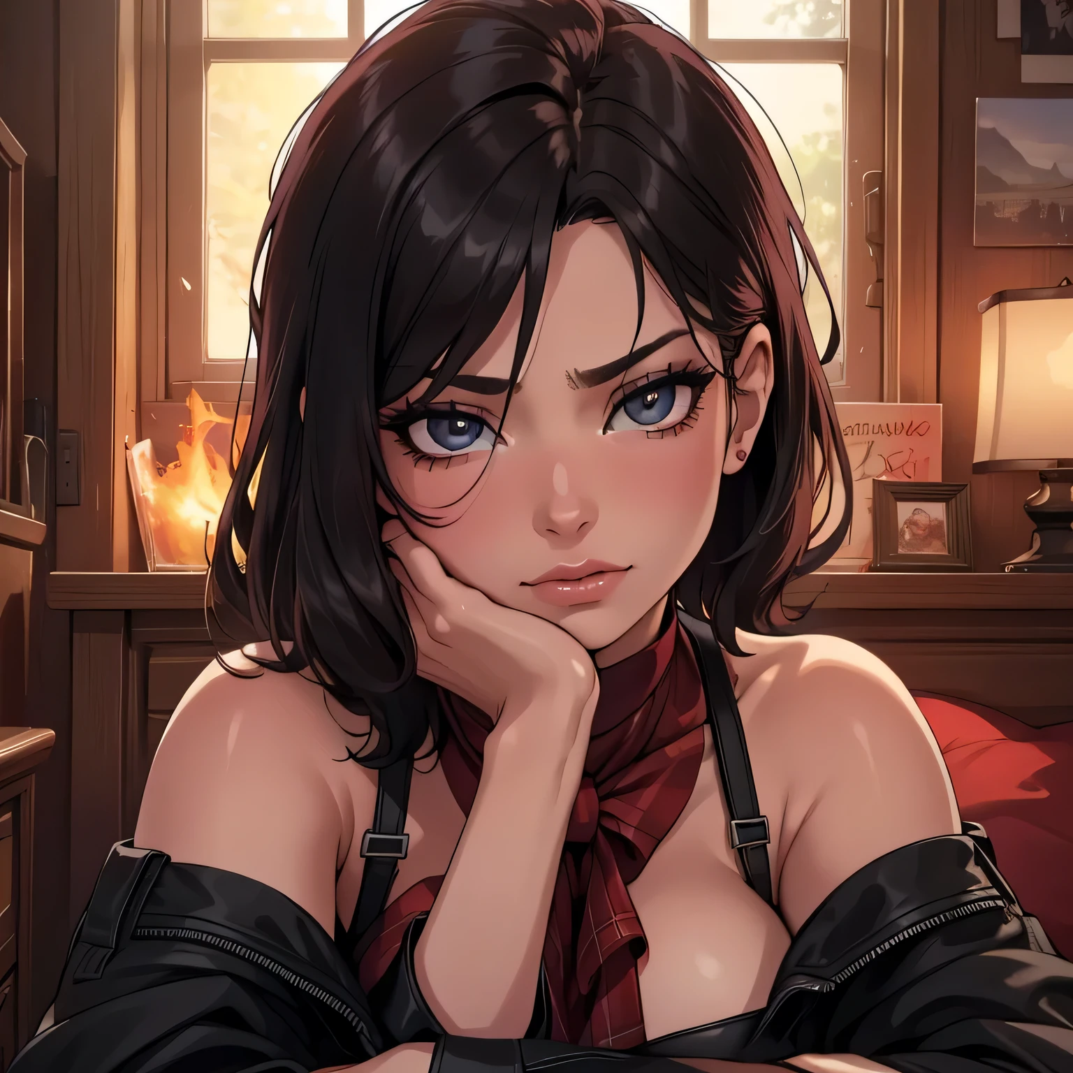 (best quality,4k,8k,highres,masterpiece:1.2),ultra-detailed,(realistic,photorealistic,photo-realistic:1.37),portrait,romantic,dark lighting,red dress,flannel shirt and jeans,sexy girl,sexy boy,passionate kissing,close-up,interior setting,emotion-filled,hot embrace,lustful gaze,seductive atmosphere,deeply intertwined,desire,romantic tension,intimate connection,alluring,fire in their eyes,enticing chemistry,whispered breaths,impassioned interaction,dark romanticism,rousing,erotic tension,emotional intensity,melting into each other,captured desire,flickering flames,yearning,provocative gestures,electric atmosphere,midnight rendezvous,intense attraction,red and black colors,desire written on their faces,unleashed passion,secrets in their eyes,raging desire.