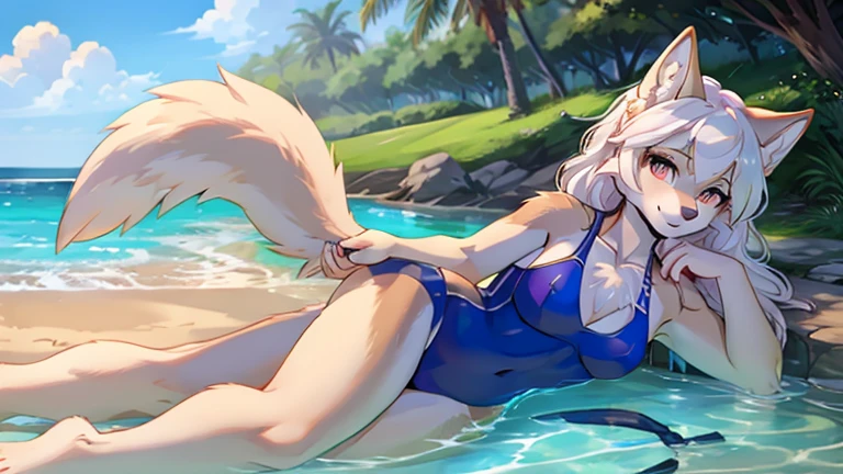Wolf girl in swimsuit 