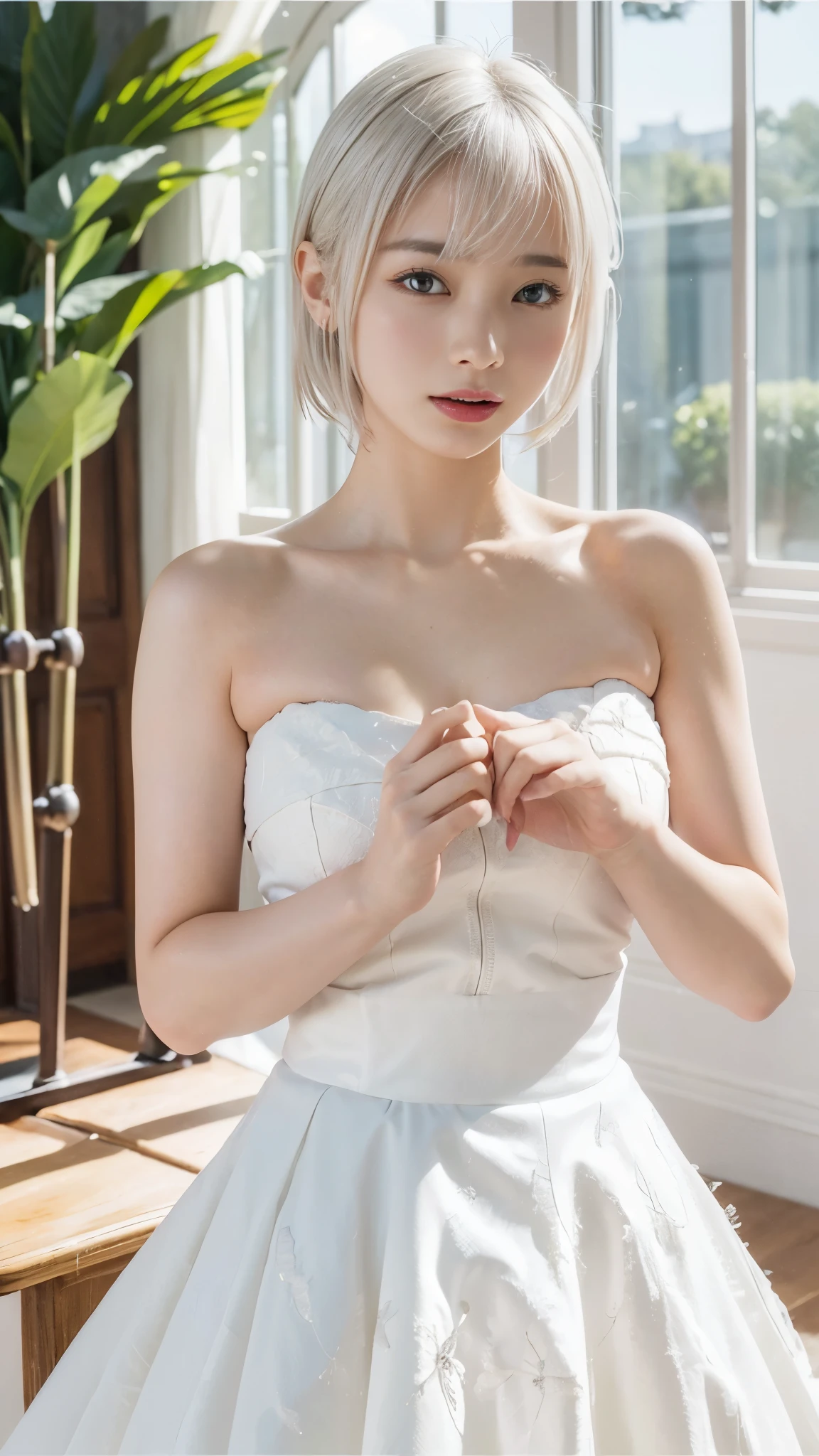 ((highest quality:1.3、8k、masterpiece))、One Girl、Detailed face 1:2、Cute Face、Fine grain、Beautiful woman、Lesbians all over、Angelicales、Angel、White Skirt、White Tops、feather、Gentle light、Light background、Great background、White gold hair、Are standing、BREAK ceremony,((Random sexy poses、put in、Deep pleasure, Ecstatic eyes:1.2)), ((I gasp hard:1.2))、Ecstatic face、?????? expression, My whole body is convulsing、View Viewer