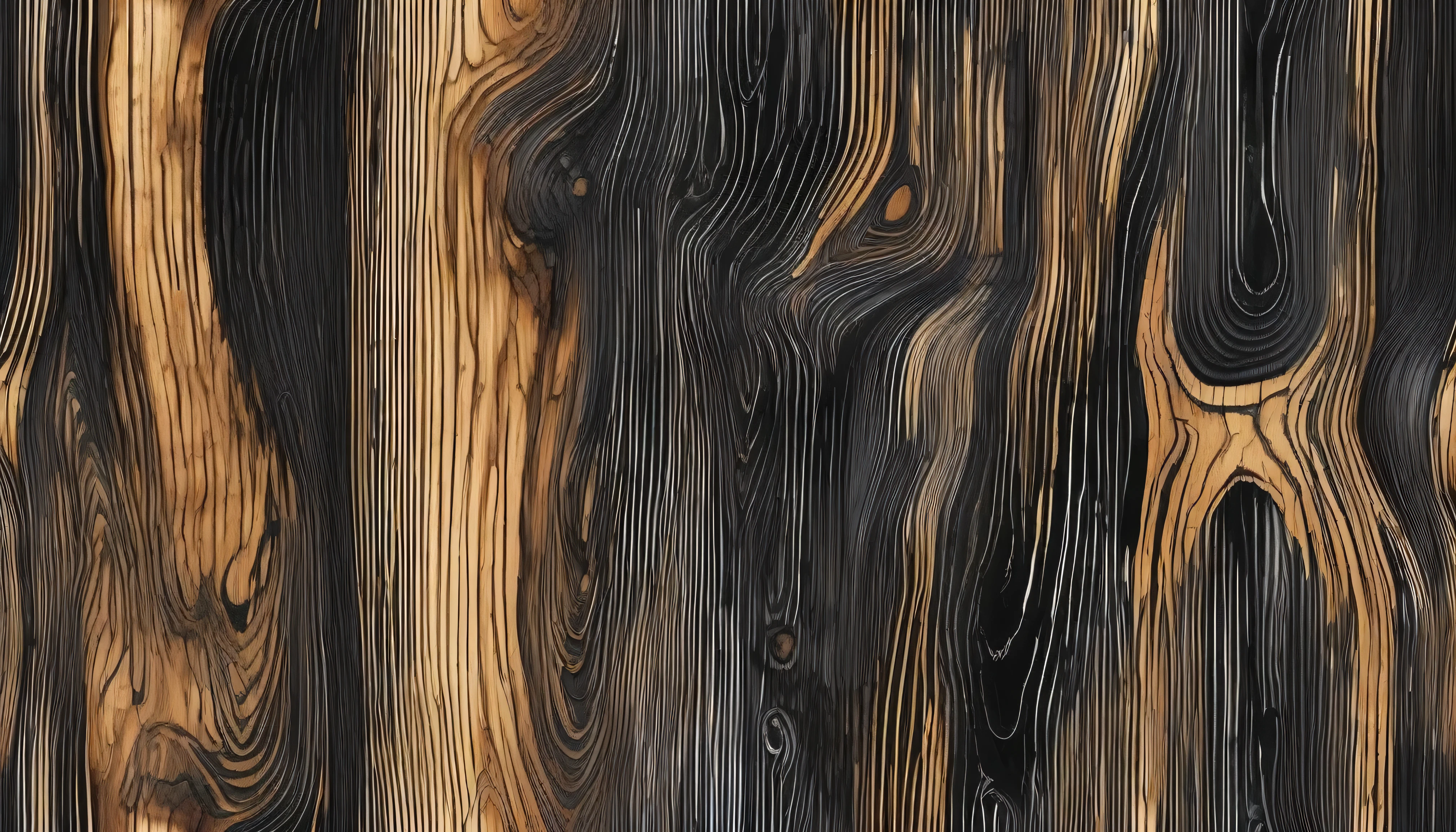 A wood grain texture;black、white、Yellow color matching,Real wood grain texture。Precious wood;Maple Wood,Stains,Brush。Flaky wood grain。Random,continuous,Seamless。More details,Hyper-realistic details,Horrifying details。No seams,Seamless stitching,Smooth surface。
