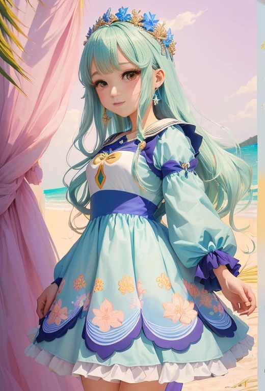 desenho de uma com vestido e bolsa na praia, inspirado em Li Chevalier, um desenho de anime, inspirado em Chiho Aoshima, garota de anime usando um vestido preto, inspirado em INO, ( ( pare quatro # ) ), por Reyna Rochin, arte digital!!, Estilo anime, inspirado em Alice Rahon, inspirado em anime, Estilo animed