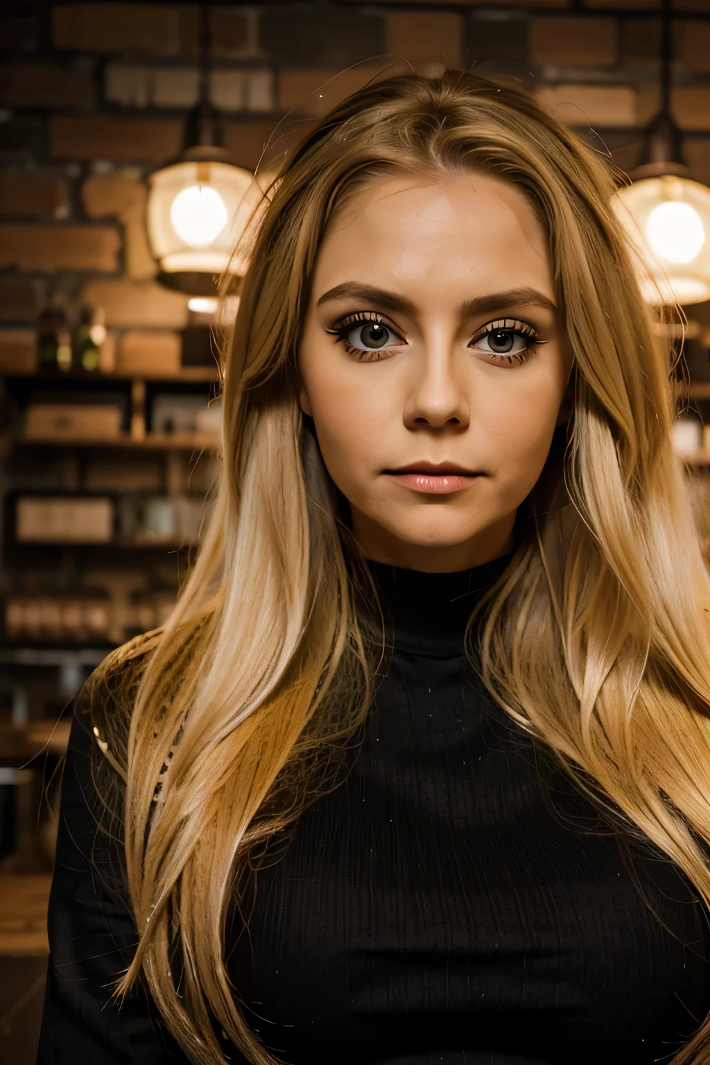 eine Frau, 35 Jahre alt, eine Frau mit blonden Haaren und einem roten Blumenrock, long blonde hair and big eyes, blonde hair and big eyes, new york, Brunette with dyed blonde hair,