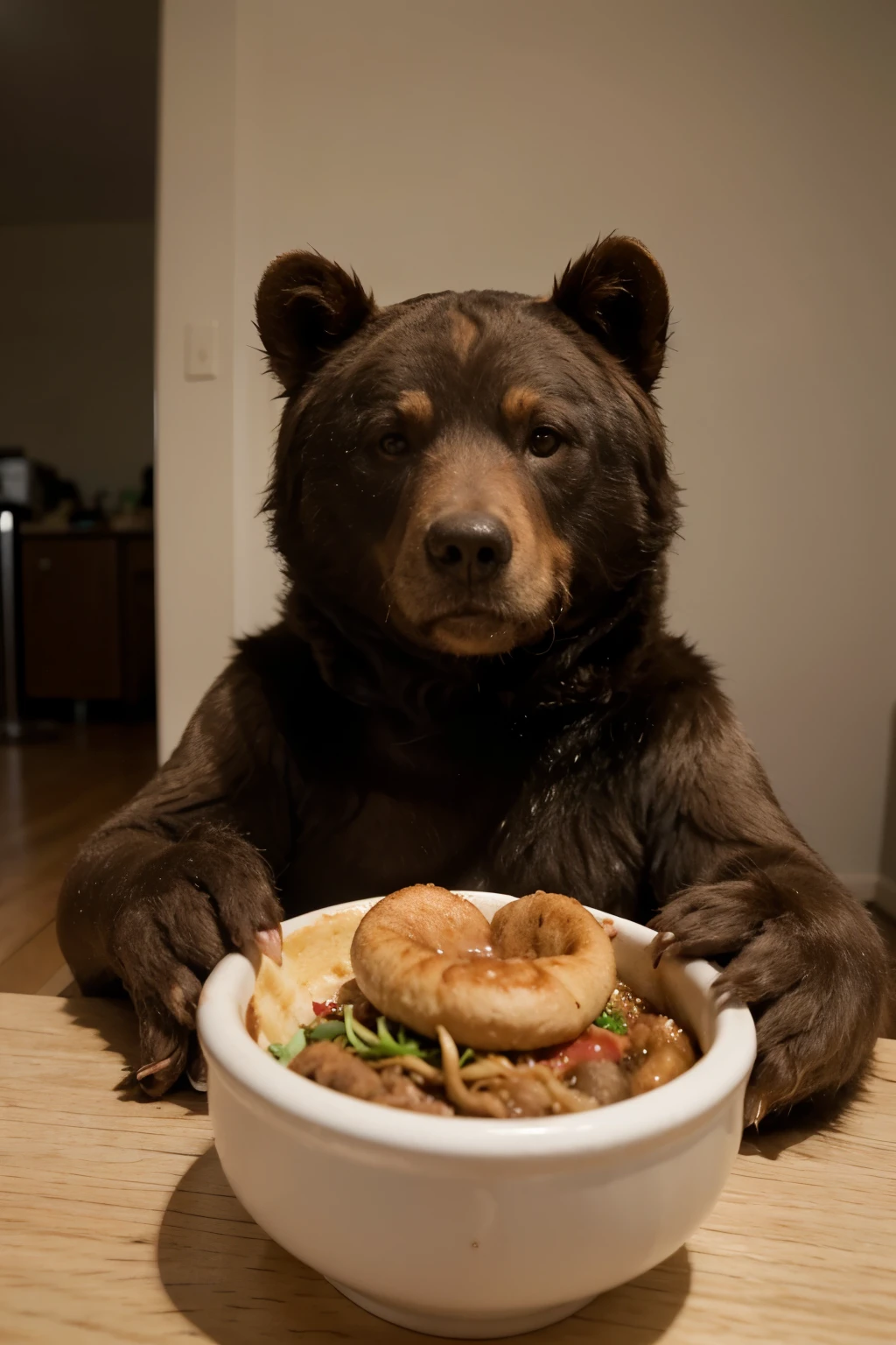 urso pardo feliz com fome (detalhado)