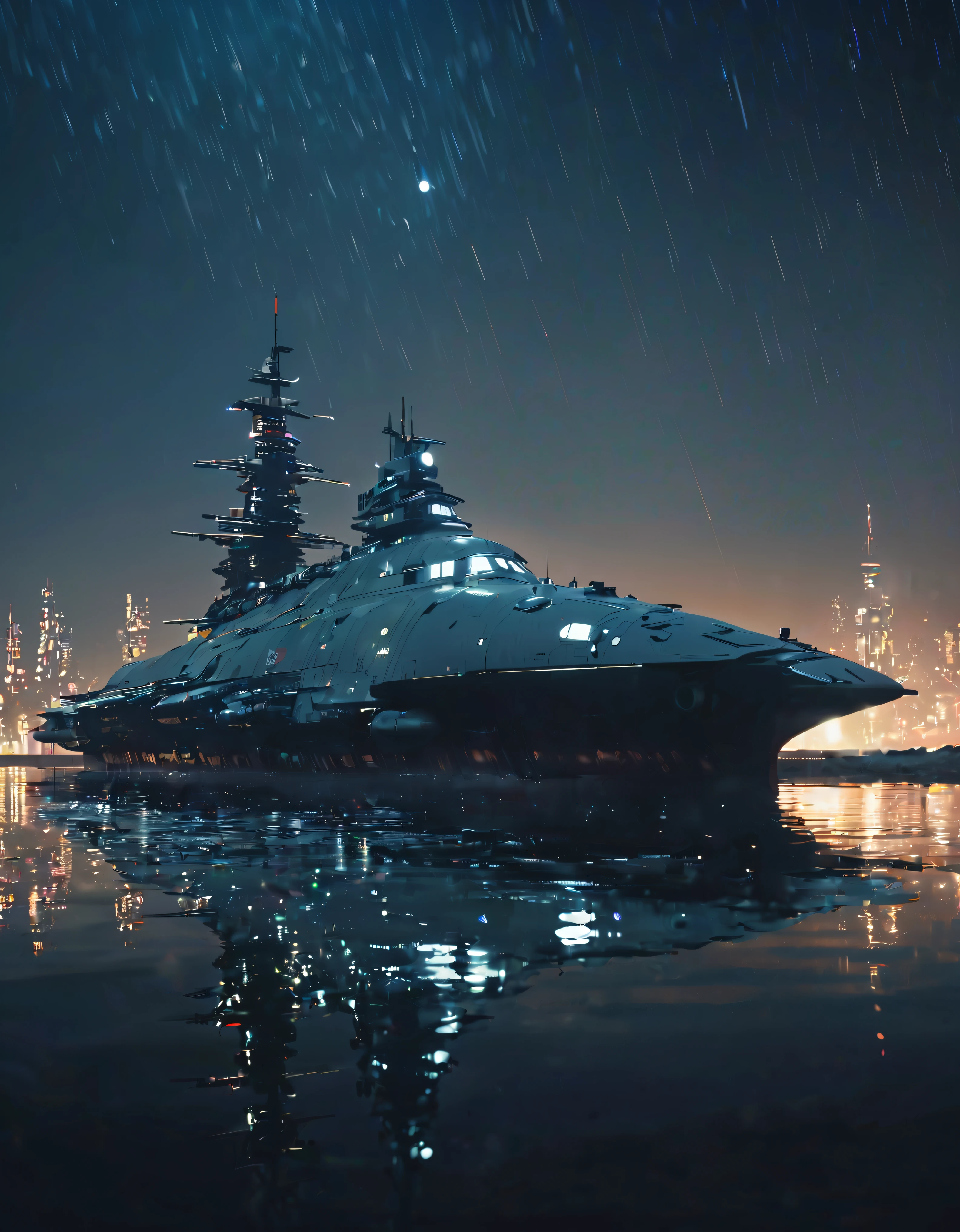 endless odyssey space battleship yamato, space opera in the style of leiji matsumoto,ghost in the shell sci-fi kitbash, tadao ando minimalistic brutalist masterpiece ship design by takashi homma and toshio shibata, megascans vegetation,fireflies lights, high quality, real image, magazine shoot, retro polaroid vintage style, cinestill 800t/50d/portra 800 color grading aces cg lut, award winning photograph, fstorm, redshift, octane render, unreal engine 5, futuristic noir directed by denis villeneuve and moebius