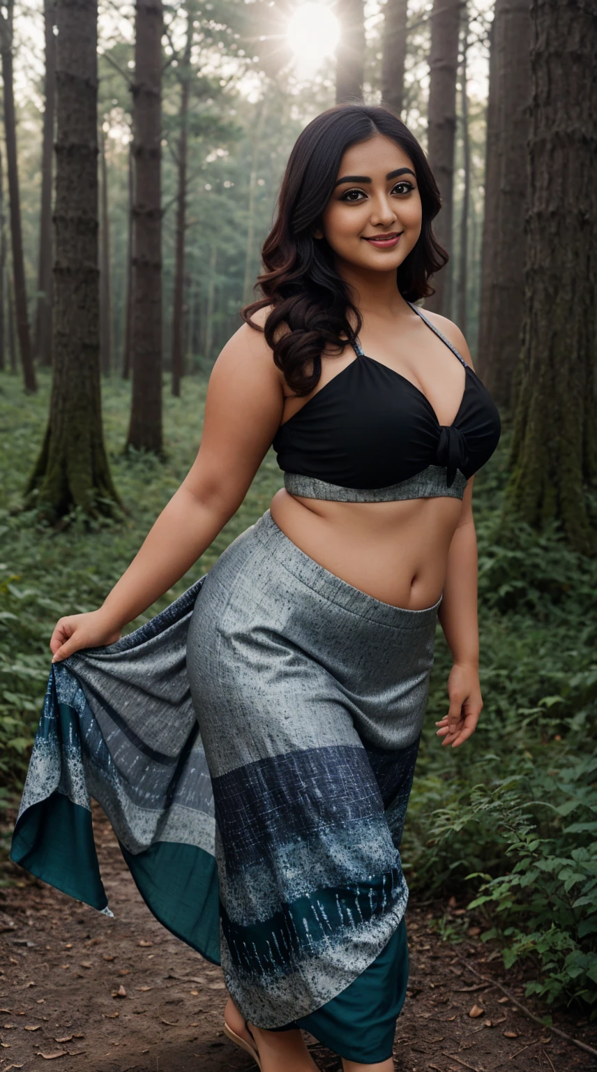 monali thakur Indian beautiful actress curvy plus size hour glass bulky figure woman, closeup camera view, wearingROMWE Hippie Striped Print Halter Top
SKU: rz2304131662305111

Trending Y2K
$4.07
Estimated
-20%
$5.09
Special Coupon $1.02 OFF
Color: Multicolor, different style hairstyle, bright eyes, thin eyebrows, fair skin, blushing cheeks, prefect head to toe view, full body view, Moonlit Forest: A forest bathed in moonlight with mystical atmosphere and shadows. smile face, black hair, Indian face, perfect skin tone light, ultra realistic skin texture