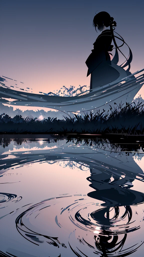 (gorgeous art,cold colours dominant,:1.3),
(deep emotional, mood, deep, silhoutte lighting:1.5),
ultra high res, extremely detailed CG unity 16k wallpaper,
highly detailed,hyper detailed,
delicate background, depth of field,Princess Kaguya,kimono,Gray Hair