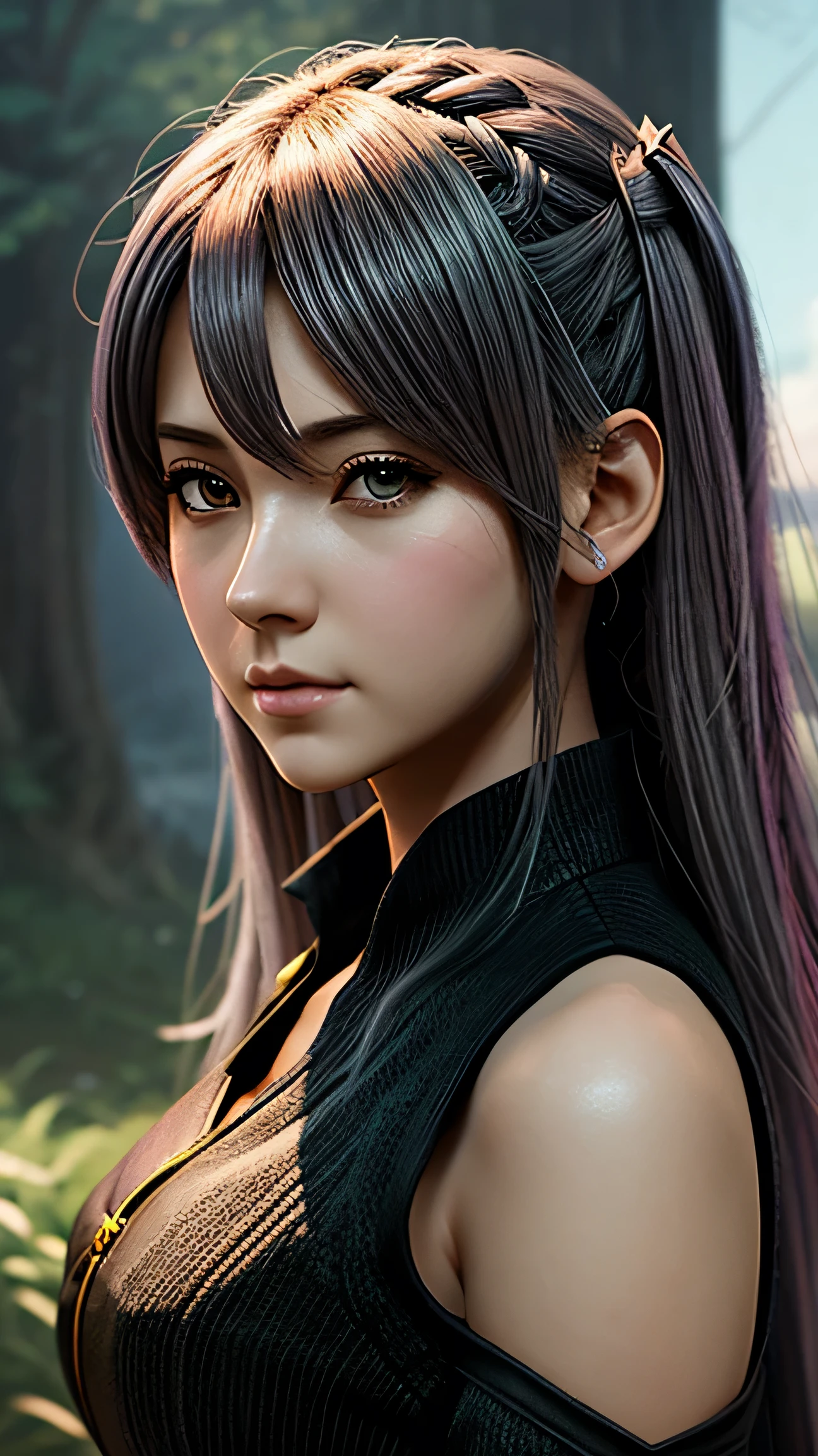 garota estilo anime com cabelos longos e flores no cabelo, waifu de anime fofo em um lindo vestido, linda garota de anime, arte digital detalhada fofa, lindo retrato de anime, guweiz no pixiv artstation, obras de arte no estilo de guweiz, Guweiz na ArtStation Pixiv, arte digital detalhada de anime, estilo anime 4k