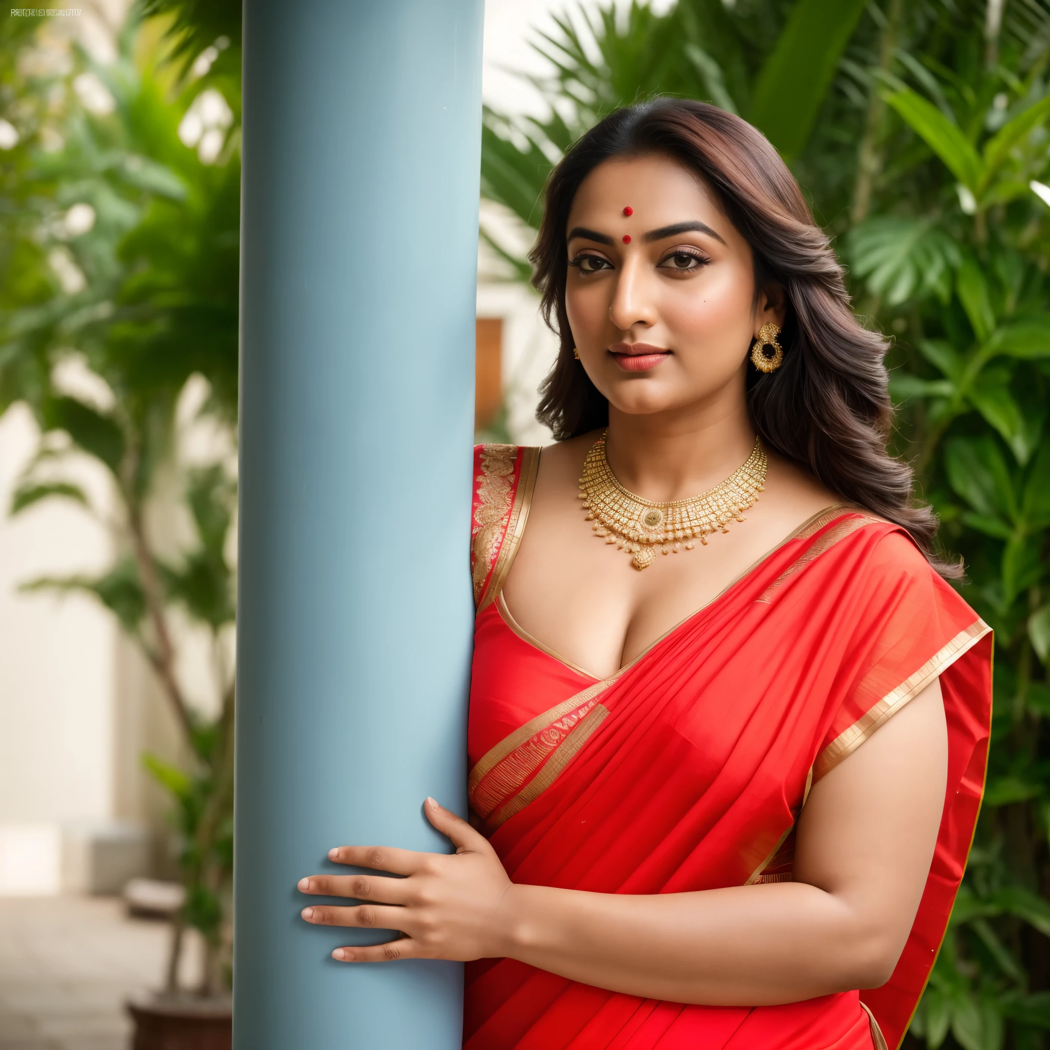 Foto RAW, photorealistic, photography, full body shot, master shot, perfect eyes, goddess like beauty, pierced eyes, perfect thick chubby mallu Desi aunty bhabhi, Wearing a Stanapatta, a chest-band.Saree model, model Photography, Indian saree shoot, Indian traditional wear advertising photography, traditional wear brand shoot, face of Indian actress Sonakshi Sinha, masterpiece, realistic, realism, incredible details, pleasure, photorealism, detailed skin, skin pores, high contrast, photorealistic Artstation 8k HD digital art trend of high definition and detailed realistic skin texture, ultra detail, realistic skin texture, armature, best quality, ultra high definition, (photorealistic:1.4),, high resolution, detail, raw photo, sweat, Re sharp, by Lee Jefferies Nikon D850 Film Stock Photo 4 Kodak Portra 400 Camera F1.6 Lens Rich Color Ultra Real Realistic Realistic Textures Dramatic Lighting Unreal Engine Trending at Art Station Cinestill 800,(pele altamente detalhada: 1.2), 8k UHD, DSLR, soft-lighting, alta qualidade, grain of film, Fujifilm XT3,she didn't like to wear blouse or bra, she is happy to wear only saree, she hates blouse or bra, detailed hairy armpits, hyper realistic skin, skin pores, sweat, veins,