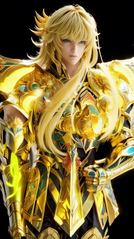 (masterpiece, best quality:1.2, UHD, 4k, masterpiece, photo realistic, insane details, ultra realistic, nobel photography), a saint seiya saint, beautiful  boy,with ultra beautiful and decoured full armour, full made of black metal, ((black color armour)), (scorpion themed scorpioncore), light effects, very decourated, friezes