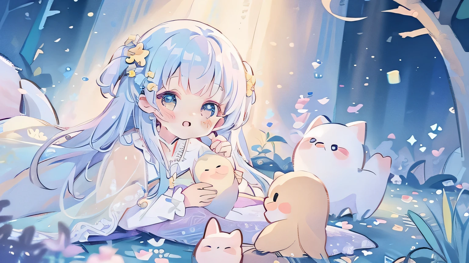 masterpiece, highest quality, 8k resolution, Sharp focus, Intricate details, beautiful girl, Sparkling eyes, Golden ratio face, Otherworldly liquid, watercolor, ((pastel colour)), Bright colors, Whimsical, colorful, Sharp focus, High resolution, The finer details, Princess Fantasy Ball Gown, ((Round eyes)), Rainbow bubbles, Castle landscape in the background