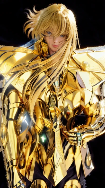 (masterpiece, best quality:1.2, UHD, 4k, masterpiece, photo realistic, insane details, ultra realistic, nobel photography), a saint seiya saint, beautiful  boy,with ultra beautiful and decoured full armour, full made of black metal, ((black color armour)), (scorpion themed scorpioncore), light effects, very decourated, friezes