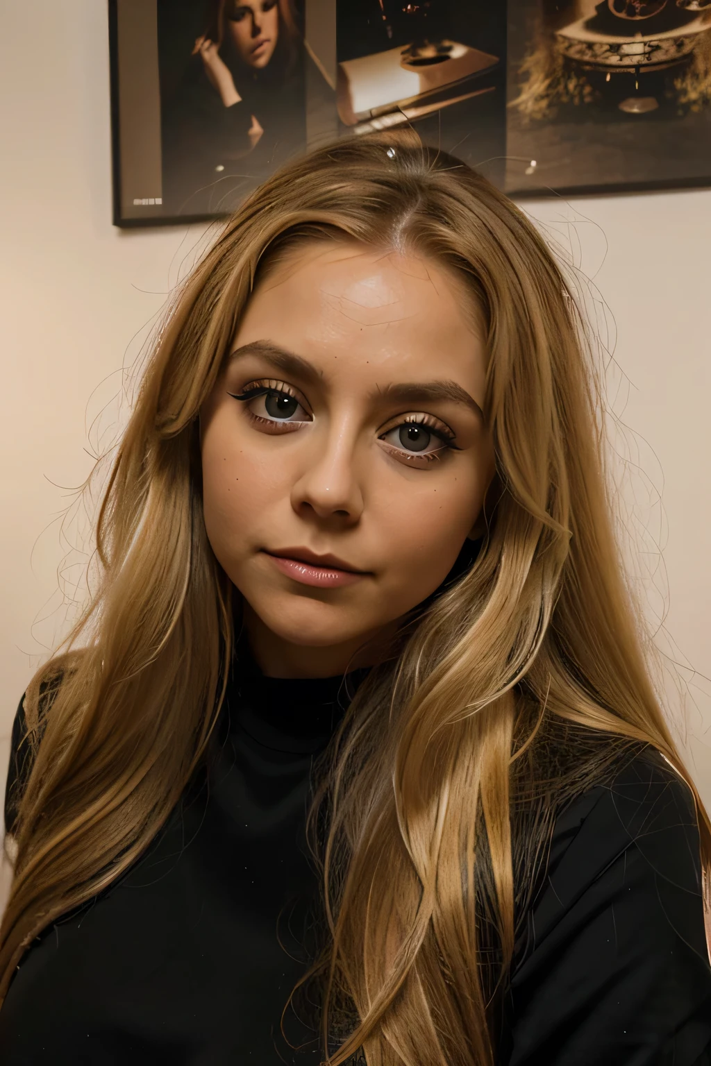 eine Frau, 35 Jahre alt, eine Frau mit blonden Haaren und einem roten Blumenrock, long blonde hair and big eyes, blonde hair and big eyes, auf dem Schlafzimmerbild, Brunette with dyed blonde hair,