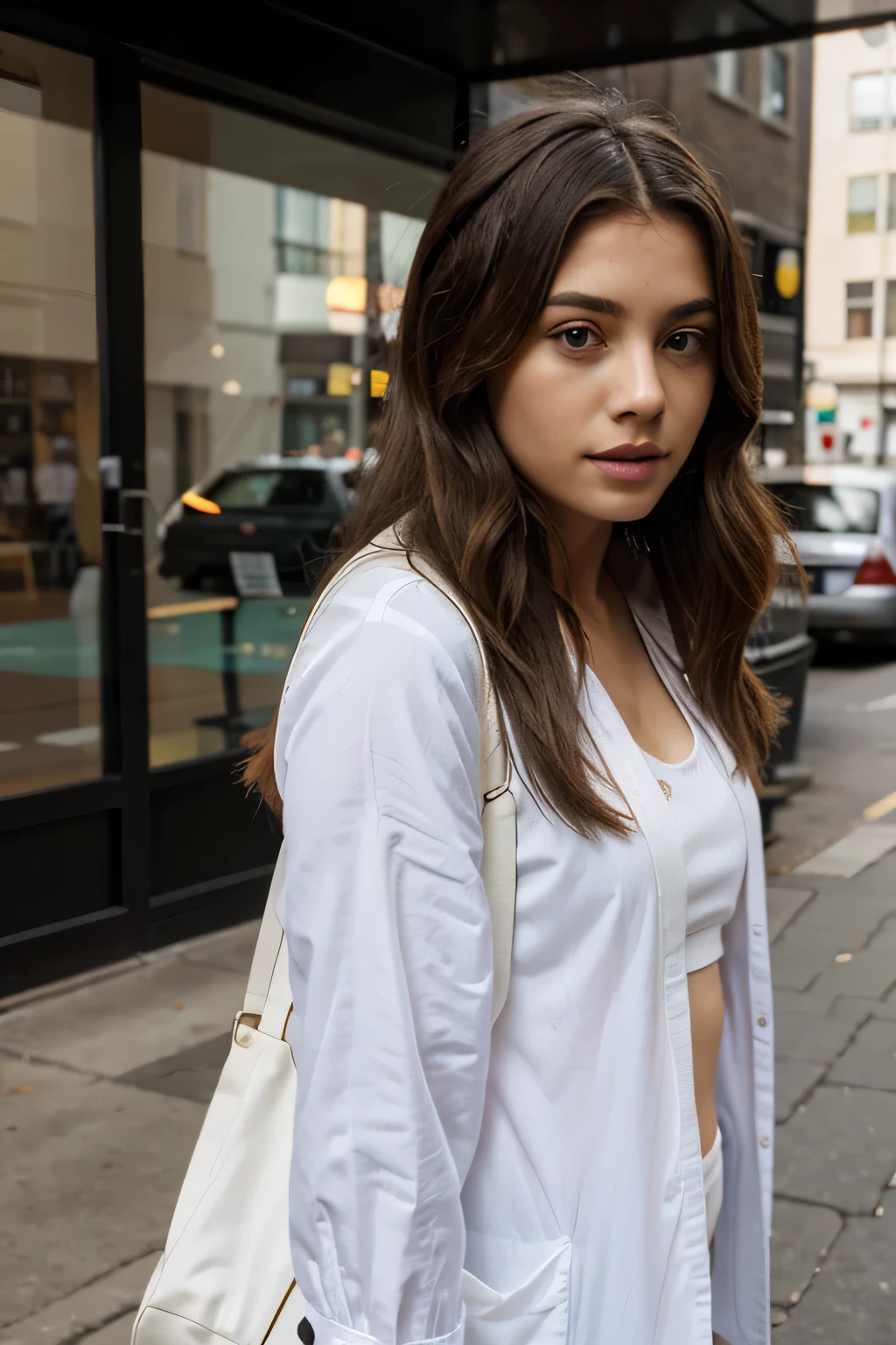 Ella, c'is an Algerian Arab brunette who wears black erotic lingerie.,photo de tout le corps (Ella walks the streets of Riga ), very long legs , talons hauts, big lips, red lip stick, very detailed, 21 ans, Visage innocent,dark black hair, big lips ,gros silicium , natural wavy hair, yeux bleus, high resolution, chef-d'artwork, Best quality, Intricate details, very detailed, Sharpness, detailed skin, Realistic skin texture, texture, detailed eyes, professionnel, 4k, Sourire charmant, filmed on Canon, 85 millimeters, faible profondeur de champ, Kodak Vision Couleur, corps parfaitement ajusté, Extremely detailed, ultra la photographie, photorealism, Realistic, Post-traitement, Maximum details, roughness, vrai vie, ultra Realistic, photorealism, la photographie, 4k, la photographie, travail, bureau, very realistic, vraie femme, lingerie noir, photo du corps entier, tout le corps en vision
