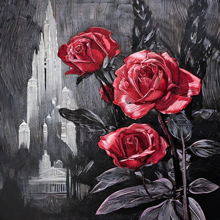 Rosa vermelha, romantic gothic,