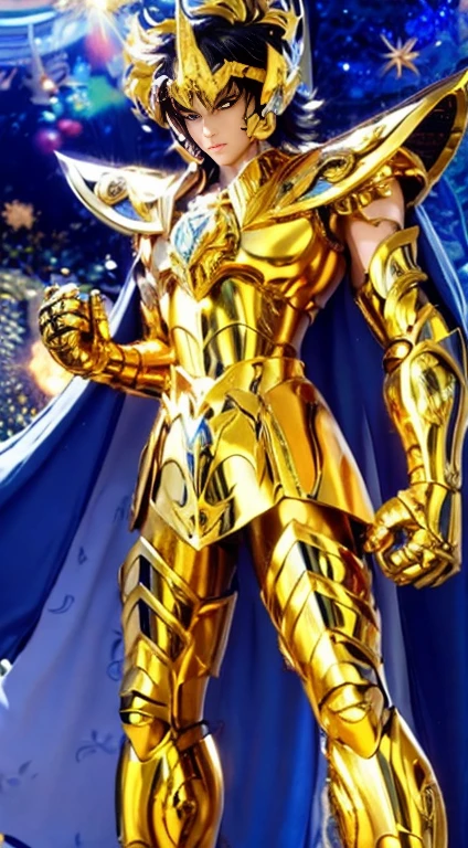 (masterpiece, best quality:1.2, UHD, 4k, masterpiece, photo realistic, insane details, ultra realistic, nobel photography), a saint seiya saint, beautiful boy,with ultra beautiful and decoured full armour, full made of black metal, ((black color armour)), (scorpion themed scorpioncore), light effects, very decourated, friezes