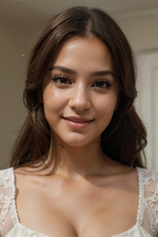 (ultra realistic), (illustration), (a high resolution), (8K), (Very Detailed), (Best illustration), (Beautiful and Detailed Eyes), (Best quality), (Ultra Detailed), (masterpiece), (wallpaper), (Detailed Face), pores on the face,One,one girl,, Fine Detail, Detailed Face, (Detail),(Realistic lighting: 1.1),Image of a long-haired woman, smiling in a photo, Fed style, One charming Colombian Creole face, , Creole actress, , cute Creole actress, Gorgeous young Creole ,