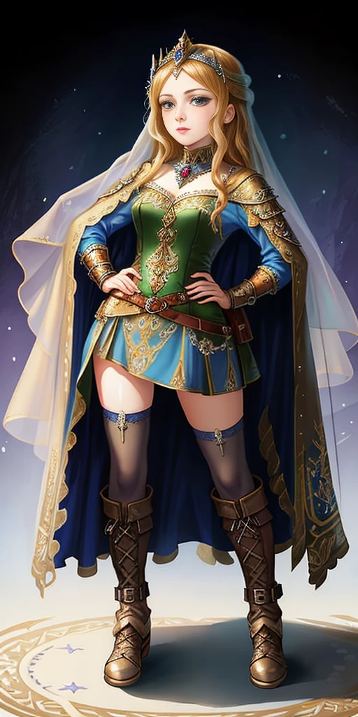 ((white background)) full body of a woman in a dress with a veil, feet together, standing feet together, military boots, beautiful fantasy maiden slave warrior, beautiful fantasy art portrait, fantasy Victorian art, medieval fantasy art, beautiful and elegant queen, portrait of queen of light, fantasy portrait art, gothic fantasy art, a beautiful fantasy empress, hands on hips