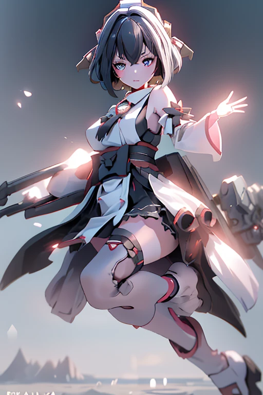 (highest quality)), ((masterpiece)), (Very detailed: 1.3), 3D, {(Young girl)}, Wearing a white frilly Gothic ****ta outfit, (She is fused with a Gundam mecha from the future....), With headgear, With V-fin , Armored Shoulders,Armament, Armor at the feet, Multi-layer texture perfect ratio, Octane Rendering, Duotone Lighting, Low ISO, wide aperture, White balance, Three-part method, Ultra HD 16k, High resolution (High Dynamic Range), Ray Tracing, NVIDIA, Super Resolution, Scattered beneath the surface of the water, PBR Texturing, Post-processing, Anisotropic Filtering, Written boundary depth, Maximum clarity and sharpness, Highly efficient subpixels, Subpixel Convolution, Particles of light, Scattered Light, Tyndall effect, whole body:1.5, Combat pose, cute, (cute:1.2), (Bobcut:1.3),Braiding, Black Hair, Thick eyebrows, Pale-colored iris, big, Bright black eyes, Long eyelashes, small, Bright colors, Natural lips, (The average face of a Japanese idol), (日本人特有のBaby Face:1.3), (Baby Face), Wide forehead:1.2, Plump Cheeks, small jaw, Visible side boob, (Has a huge weapon:1.5), fly in the sky、Ascending flight,View your audience,Focus on the eyes , (Four perfect fingers, One thumb),