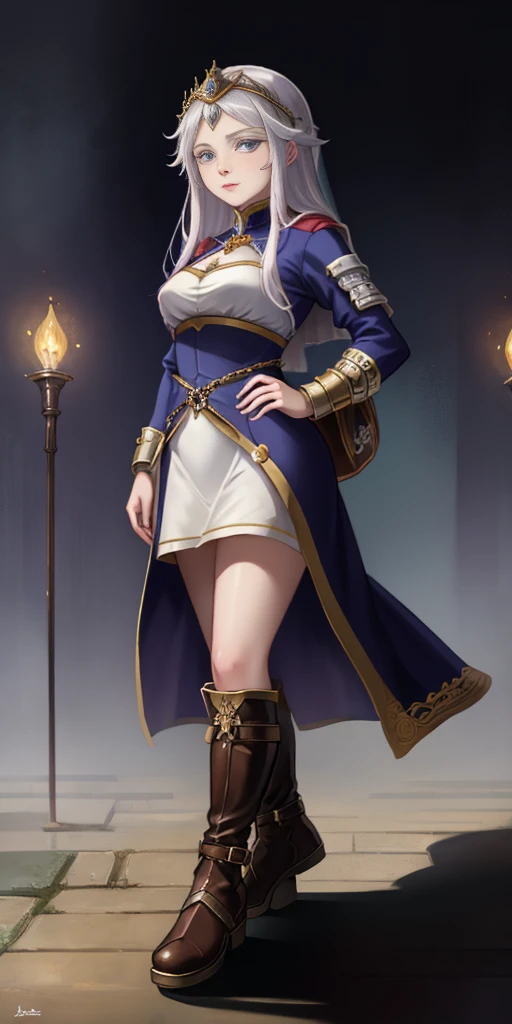 ((white background)) full body of a woman in a dress with a veil, feet together, standing feet together, military boots, beautiful fantasy maiden slave warrior, beautiful fantasy art portrait, fantasy Victorian art, medieval fantasy art, beautiful and elegant queen, portrait of queen of light, fantasy portrait art, gothic fantasy art, a beautiful fantasy empress, hands on hips