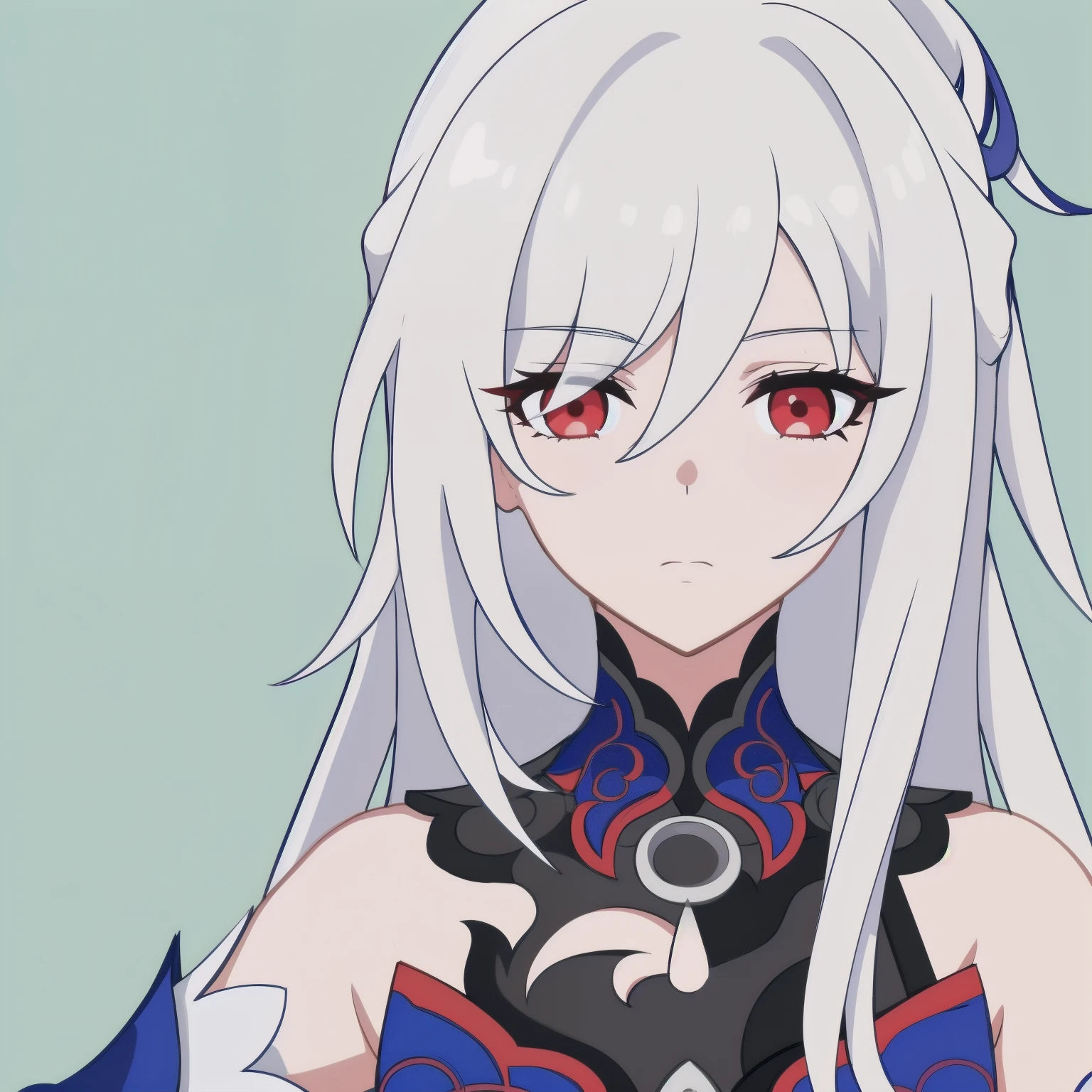 anime girl, solemn expression, white hair, red eyes, shirt, jing liu, honkai star rail, 1girl, masterpiece, (beautiful and aesthetic:1. 5), thick black lineart, clean lineart, perfect lineart, variable lineart, thick lineart, clean anime outlines, intense line art, bold lineart, sharp lineart, heavy lineart, line art, best quality, high quality, high details, super detail, anatomically correct, best quality, ultra-detailed, colourful, saturated colours, dynamic lighting, HD,