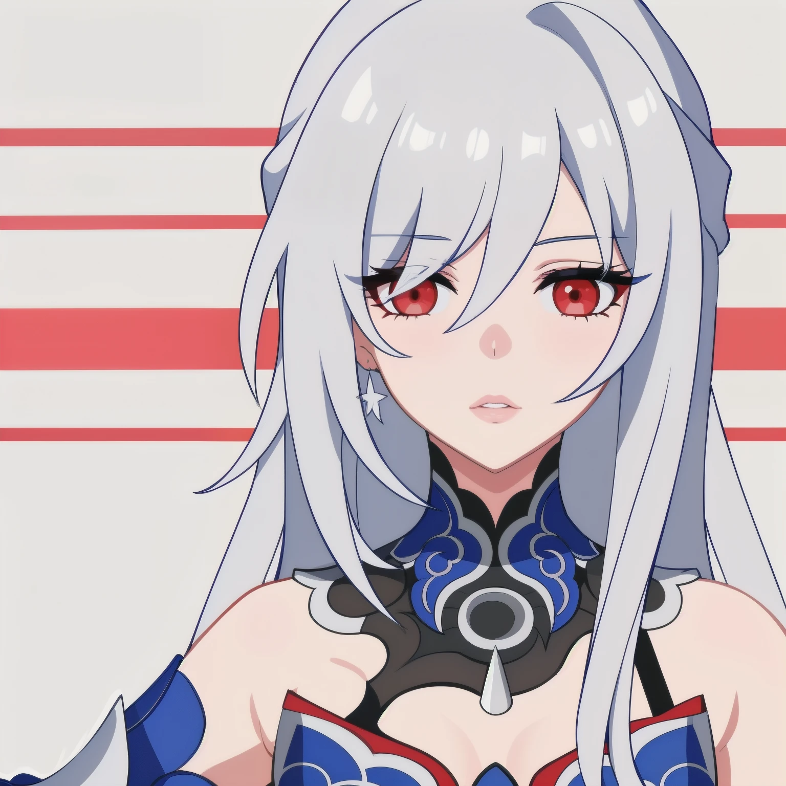 anime girl, curious expression, lips parted, white hair, red eyes, shirt, jing liu, honkai star rail, 1girl, masterpiece, (beautiful and aesthetic:1. 5), thick black lineart, clean lineart, perfect lineart, variable lineart, thick lineart, clean anime outlines, intense line art, bold lineart, sharp lineart, heavy lineart, line art, best quality, high quality, high details, super detail, anatomically correct, best quality, ultra-detailed, colourful, saturated colours, dynamic lighting, HD,