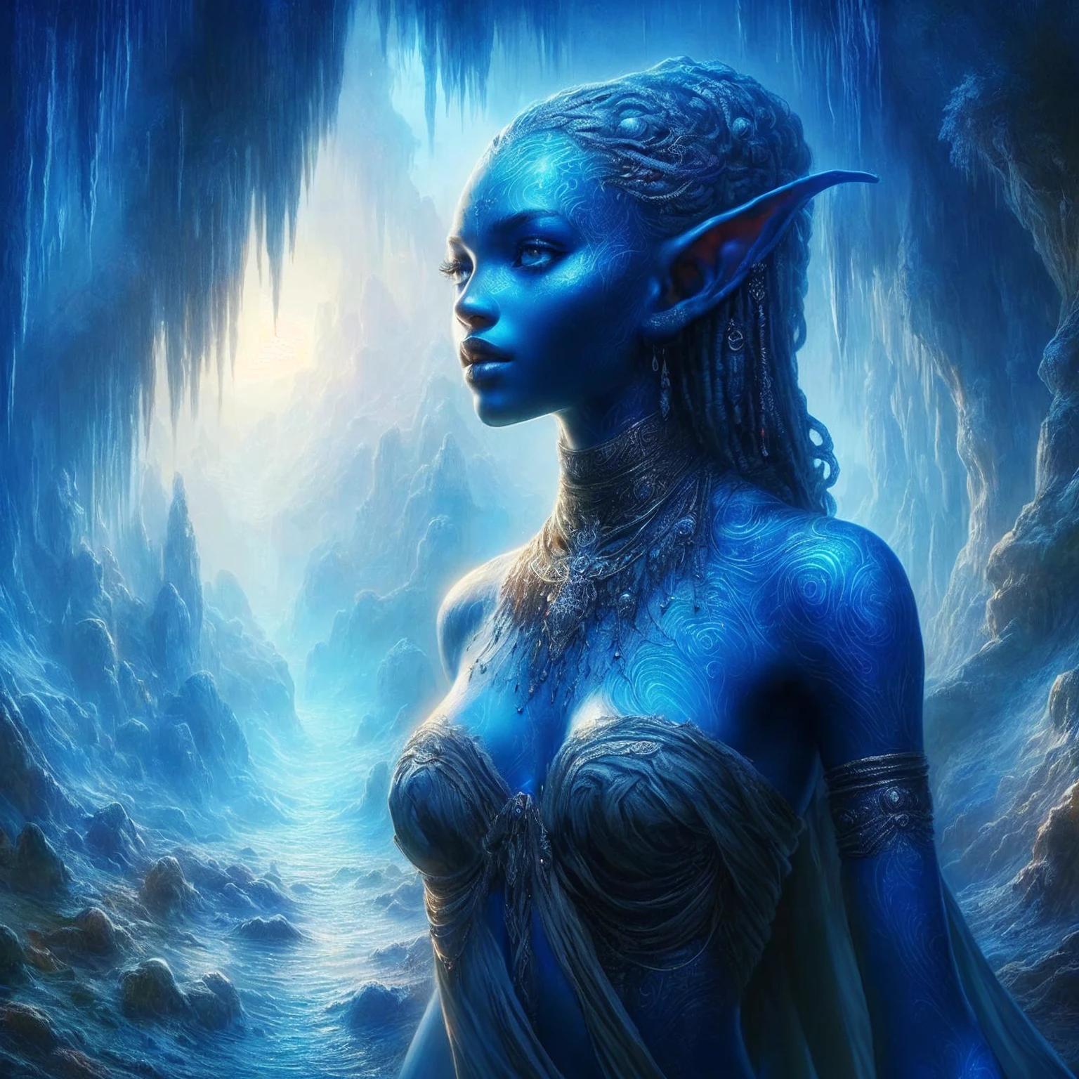Arafed picture of a woman with white hair and elf makeup, detailed matte fantasy portrait, detailed fantasy art, hyper-realistic fantasy art, 4k fantasy art, realistic fantasy painting, Realistic fantasy artwork, Fantasy Portrait Art, im Stil von Anne Stokes, Portrait of a very beautiful elf, Portrait of an elf queen, Portrait of an elf, of an elden ring elf